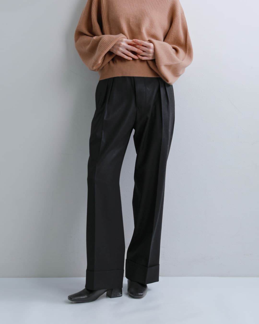 COUTURE D’ADAM(クチュールドアダム)カシミヤブレンド フランネル クラシック 2プリーツ トラウザーズ cl-2p-trousers