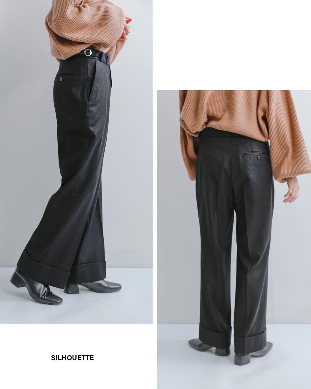 COUTURE D’ADAM(クチュールドアダム)カシミヤブレンド フランネル クラシック 2プリーツ トラウザーズ cl-2p-trousers