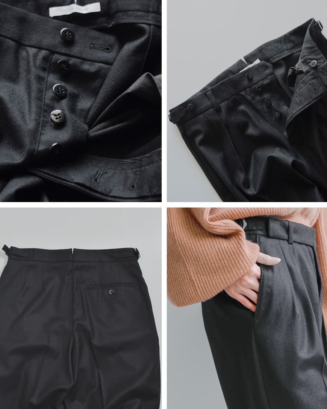 COUTURE D’ADAM(クチュールドアダム)カシミヤブレンド フランネル クラシック 2プリーツ トラウザーズ cl-2p-trousers