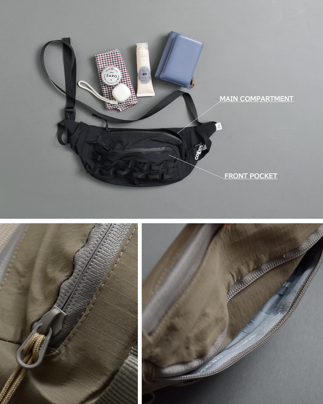 CMF OUTDOOR GARMENT(シーエムエフアウトドアガーメント)ミニマル ウエストポーチ FANNY PAC COEXIST cmf2602-ac18