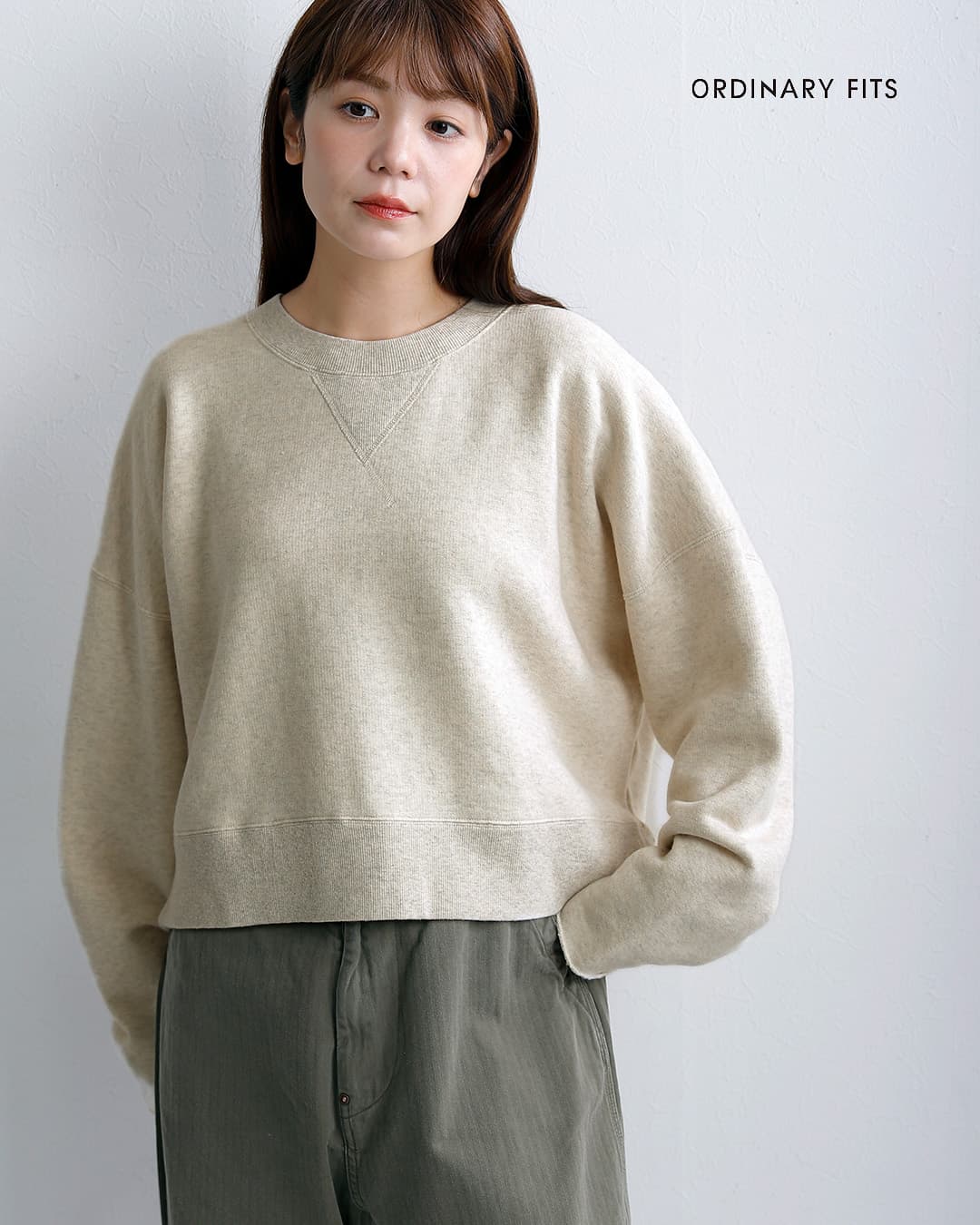 ordinaryfitsコットン裏毛 ワイド バーバー スウェットシャツ BARBER SWEAT cs022-326