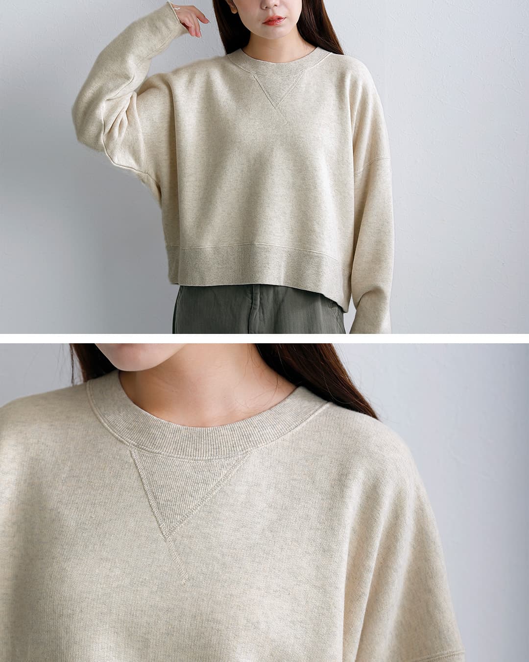 ordinaryfitsコットン裏毛 ワイド バーバー スウェットシャツ BARBER SWEAT cs022-326