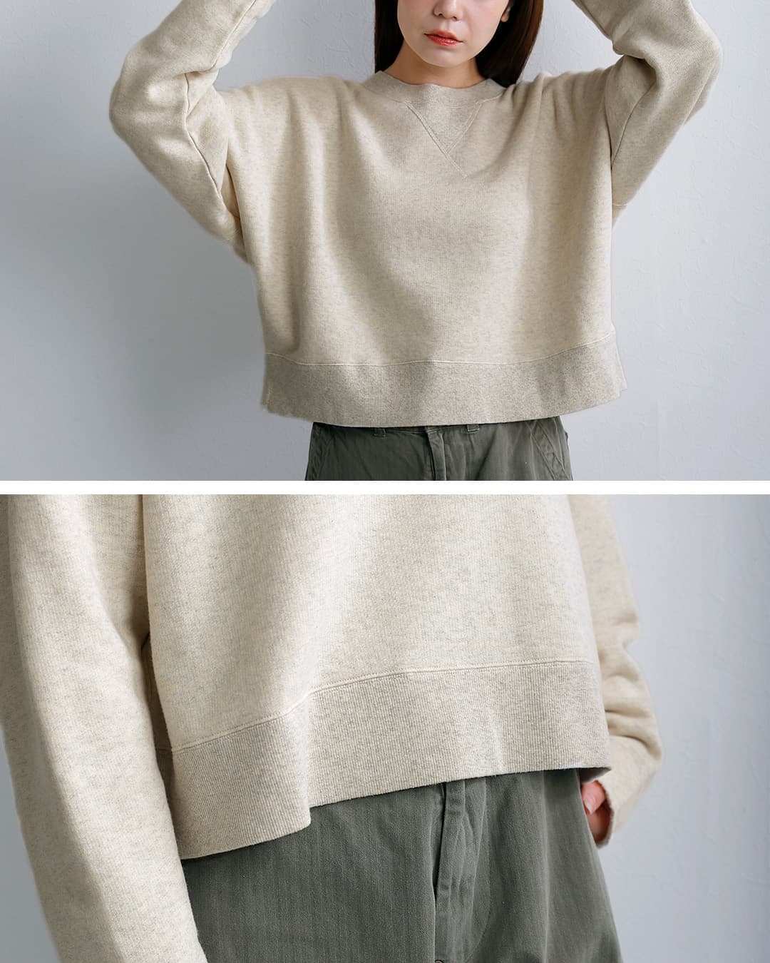 ordinaryfitsコットン裏毛 ワイド バーバー スウェットシャツ BARBER SWEAT cs022-326