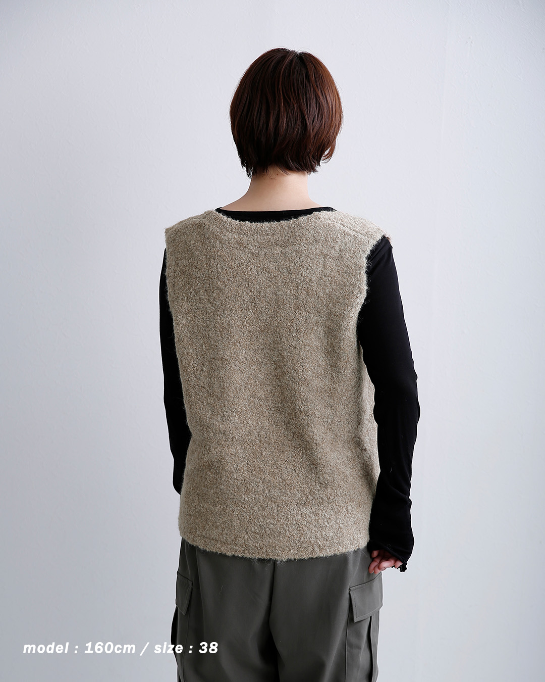 C.T.plageペルーアルパカ 2way Vネック ニットベスト ct26316