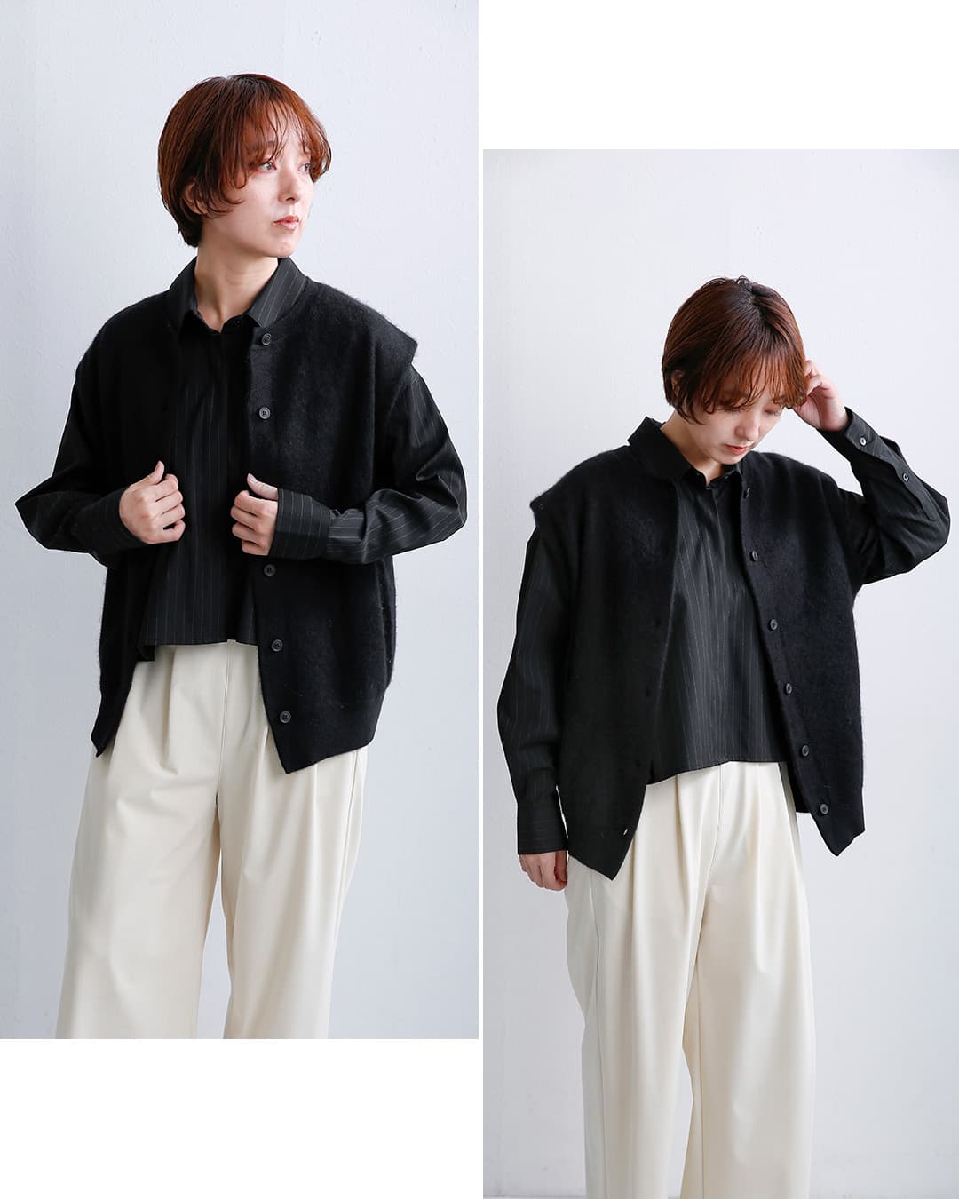 C.T.plageRWSウール ブラッシュ加工 ニットベスト ct26317