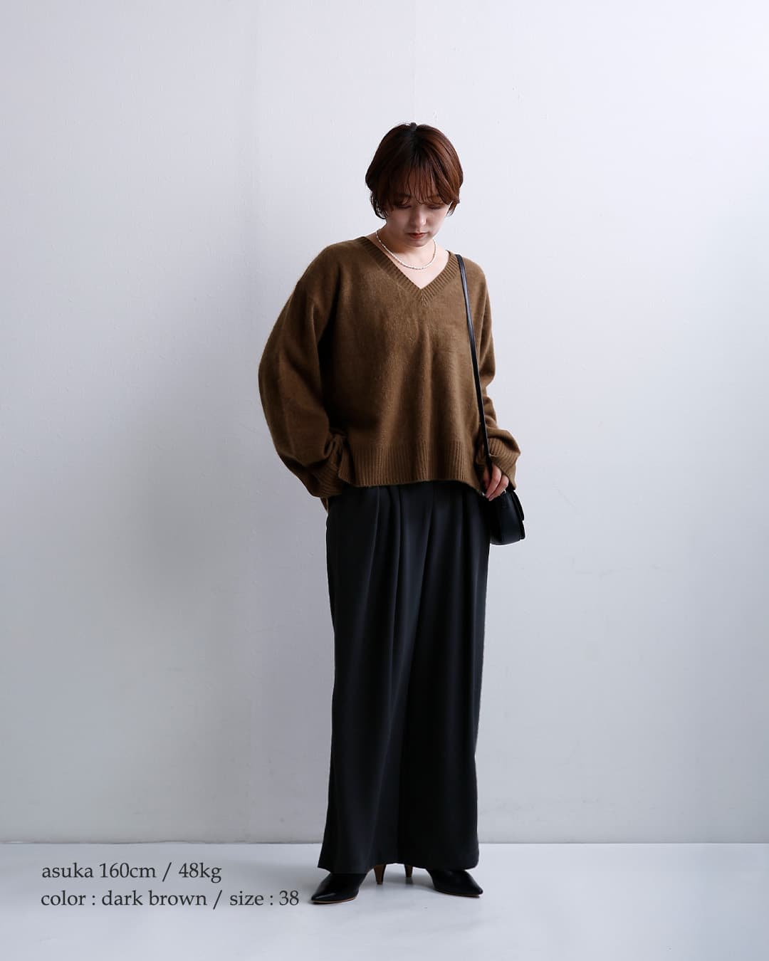 C.T.plageRWSウール ブラッシュ加工 Vネック ニットセーター ct26319