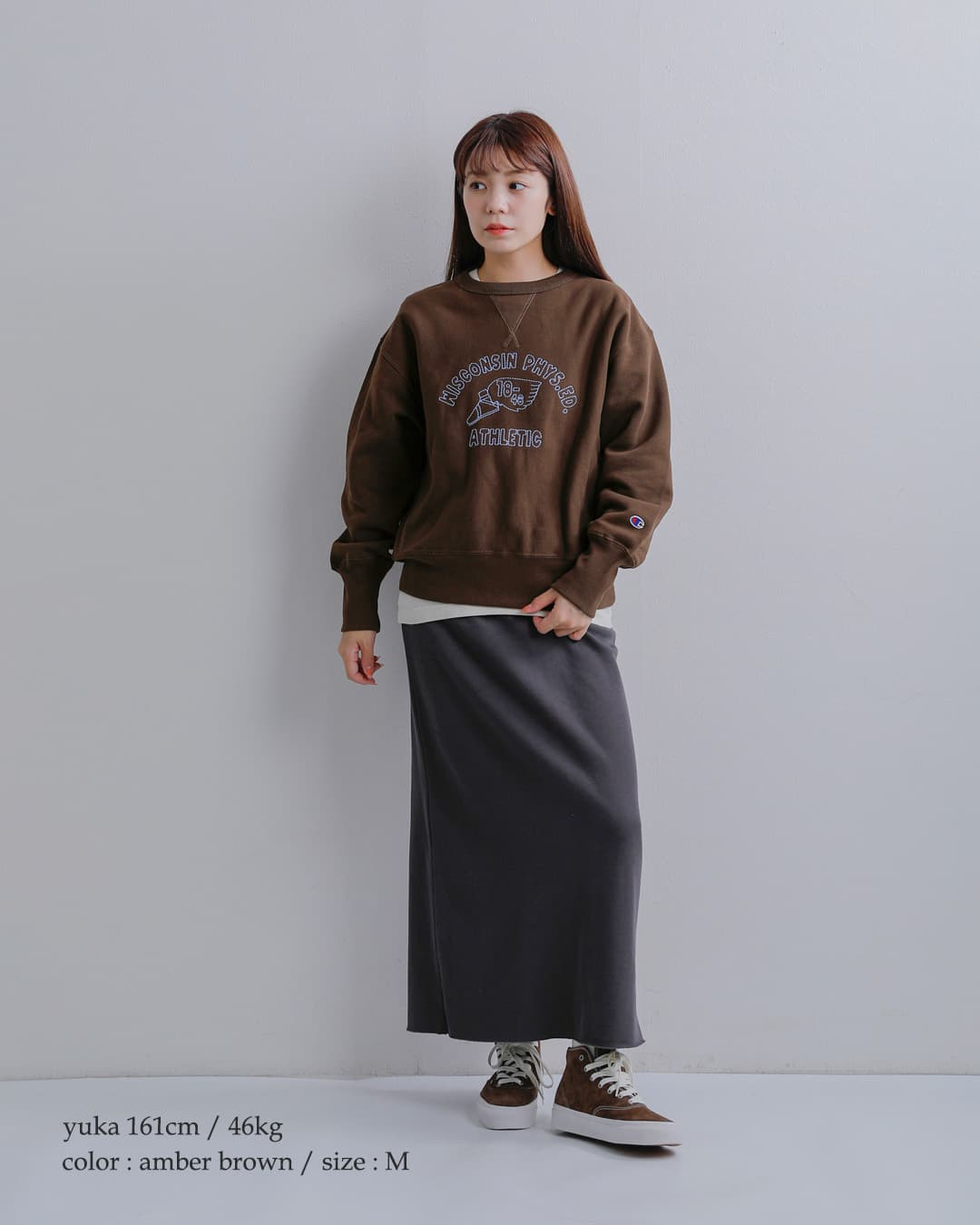 Champion(チャンピオン)リバースウィーブ ガーメントウォッシュ クルーネック スウェットシャツ cw-e003