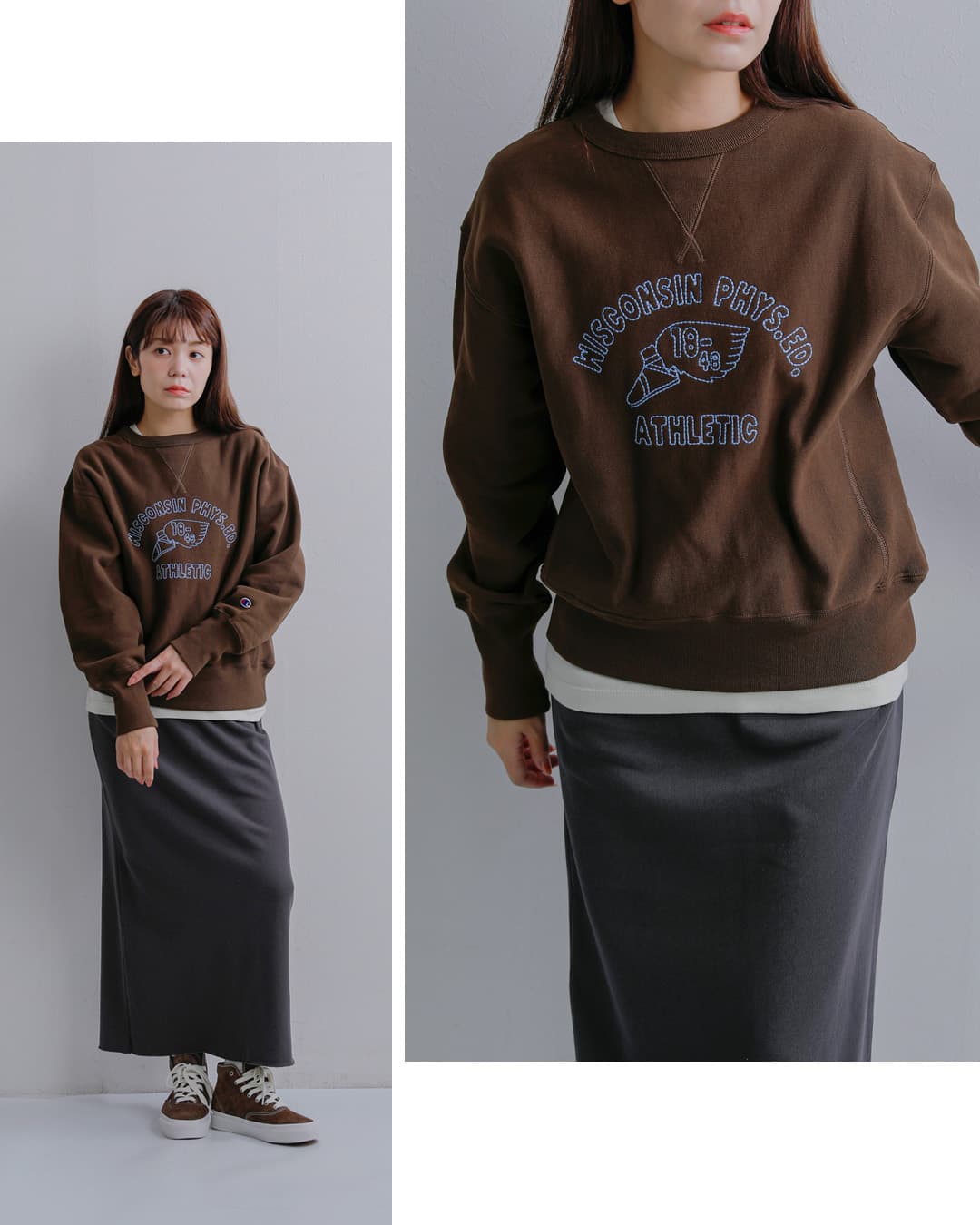 Champion(チャンピオン)リバースウィーブ ガーメントウォッシュ クルーネック スウェットシャツ cw-e003