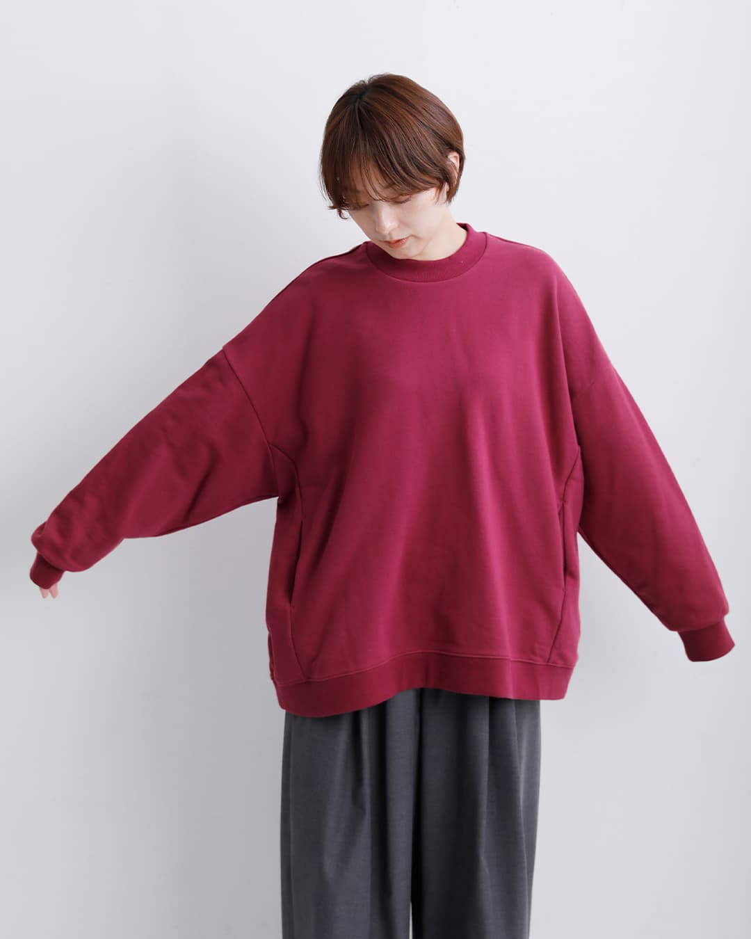 Dulcamara(ドゥルカマラ)コットン ワイドスウェット トレーナー d226-t1158