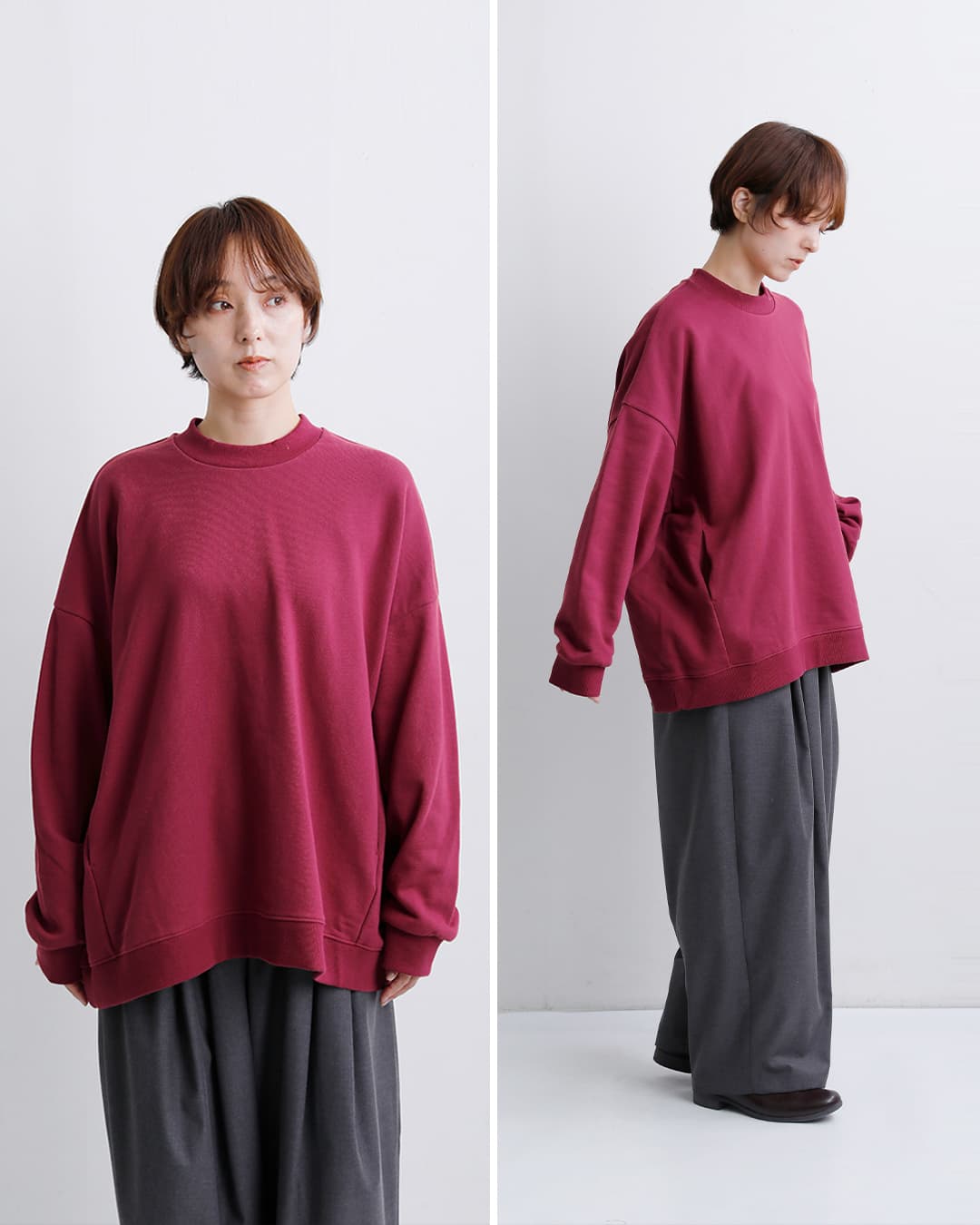 Dulcamara(ドゥルカマラ)コットン ワイドスウェット トレーナー d226-t1158