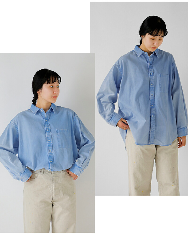 tsuzuli(ツヅリ)コットンオーバーサイズオックスフォードシャツ“OVER-SIXEDOXFORDSHIRT”d32504