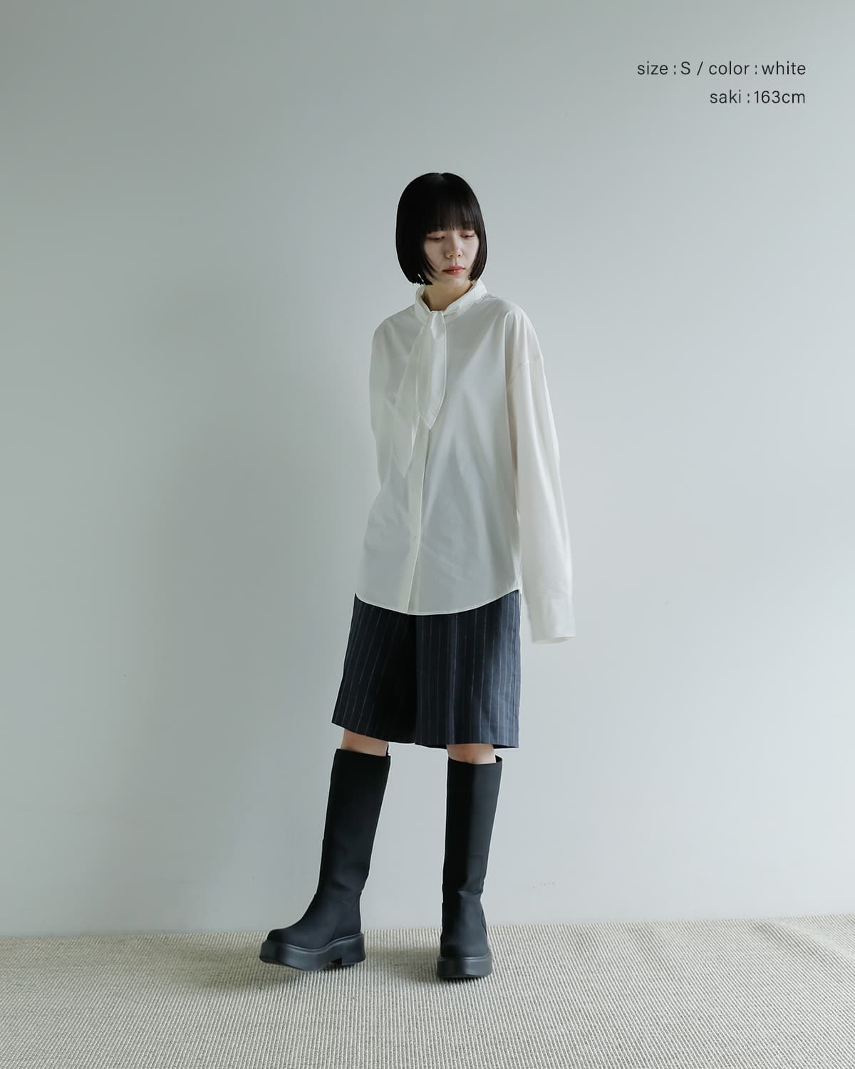 Studio Doe(スタジオドー)スカーフシャツ Scarf Shirt dn-25jort03