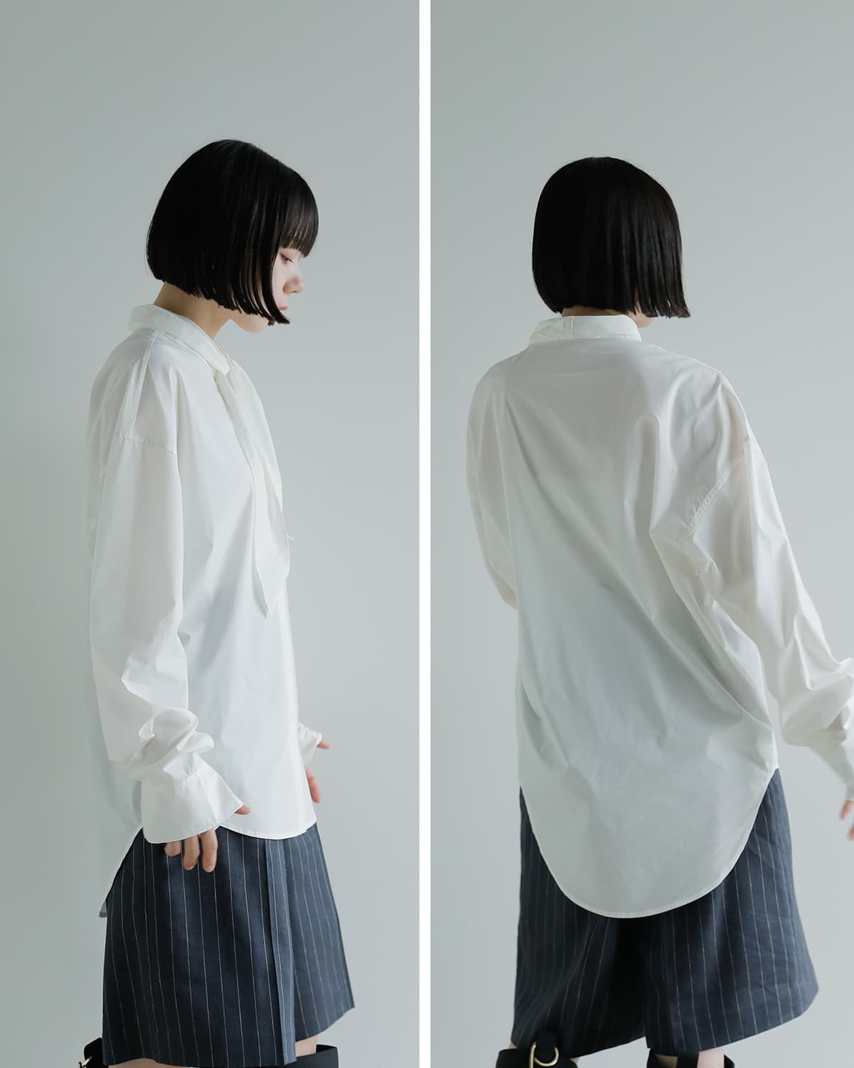 Studio Doe(スタジオドー)スカーフシャツ Scarf Shirt dn-25jort03