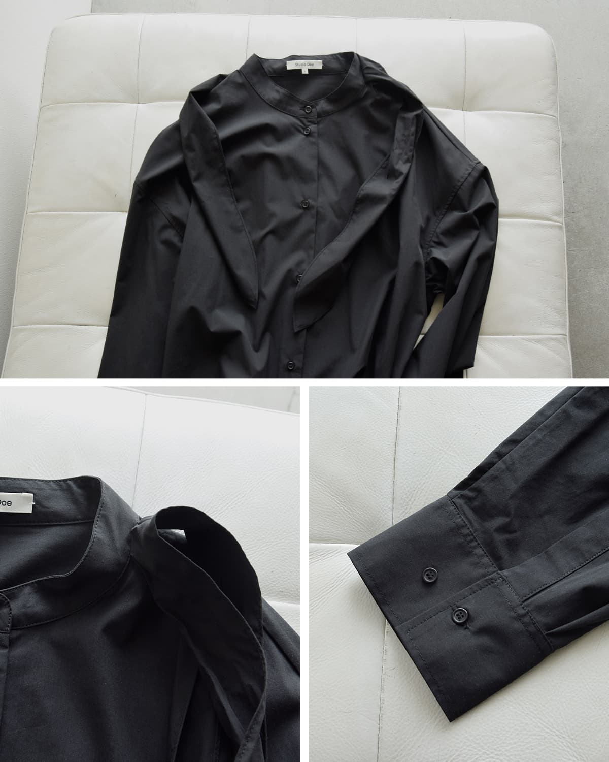 Studio Doe(スタジオドー)スカーフシャツ Scarf Shirt dn-25jort03