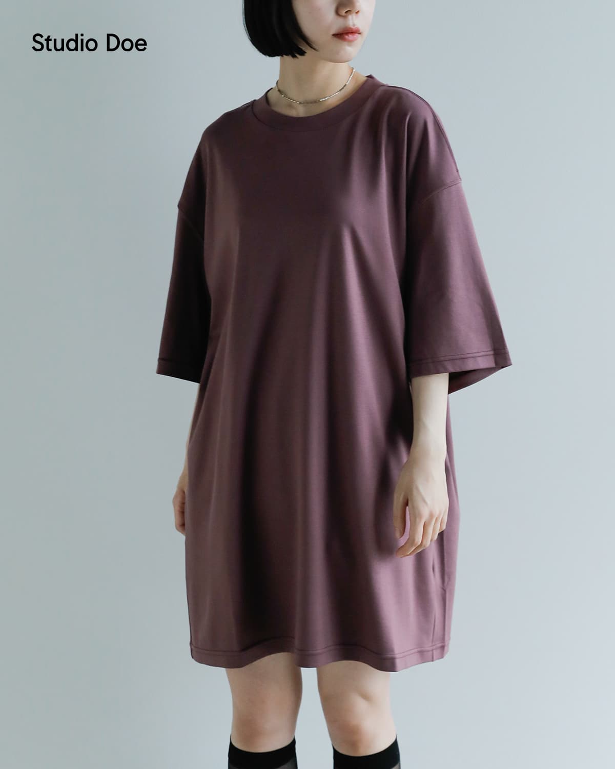 Studio Doe(スタジオドー)スーピマ コットン ルーズ Tシャツ ドレス Supima Cotton Loose T-shirt Dressdn-264adr10