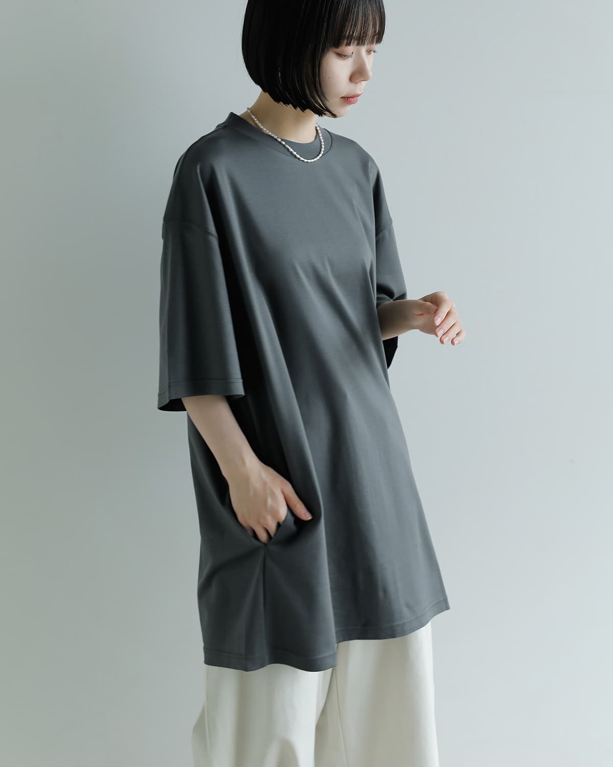 Studio Doe(スタジオドー)スーピマコットンルーズ Tシャツドレス Supima Cotton Loose T-shirt Dress dn-264adr10