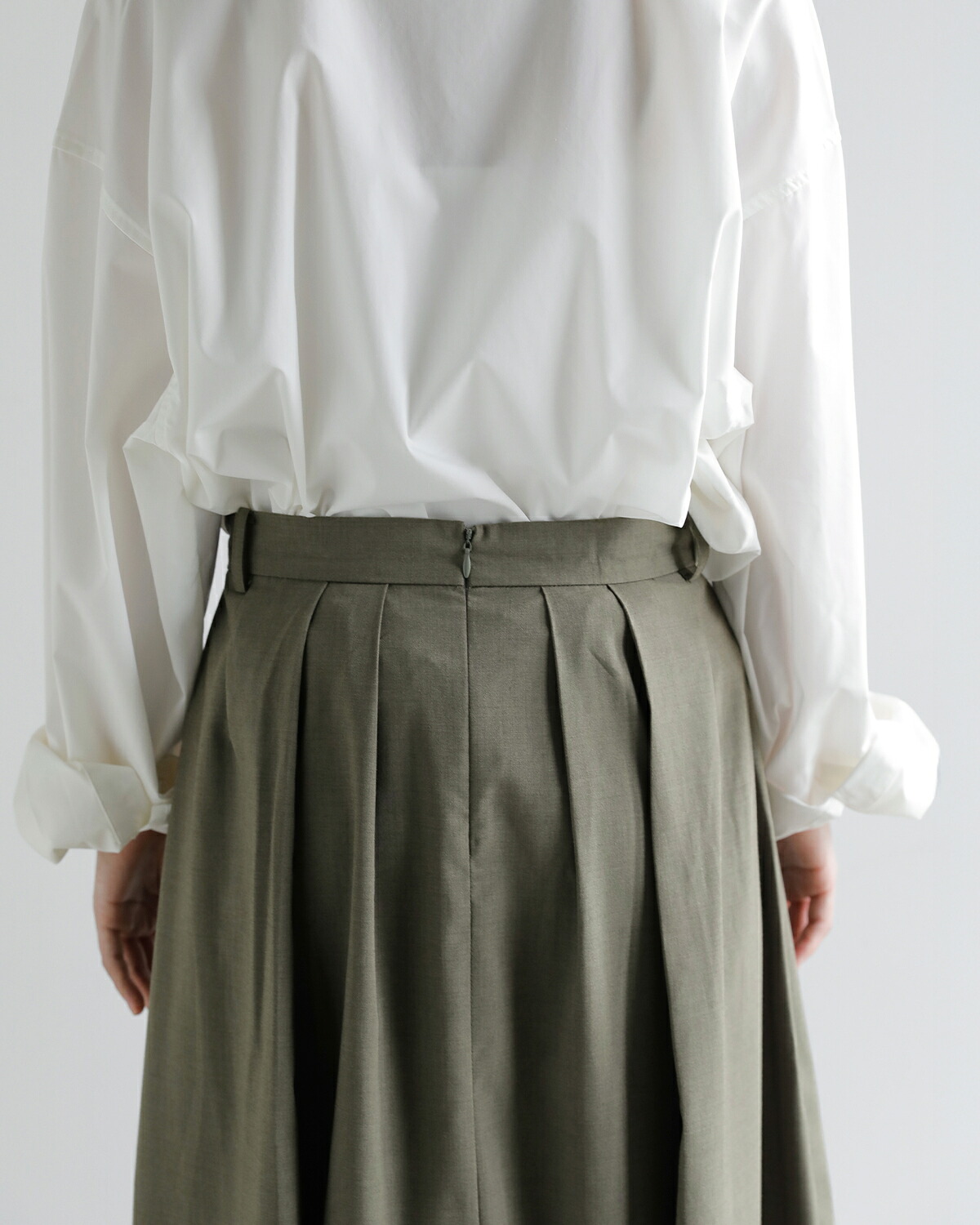 Studio Doe(スタジオドー)ペタル ワイド プリーツ ロング スカート Petal Wide Pleated Long Skirt dn-264blk31