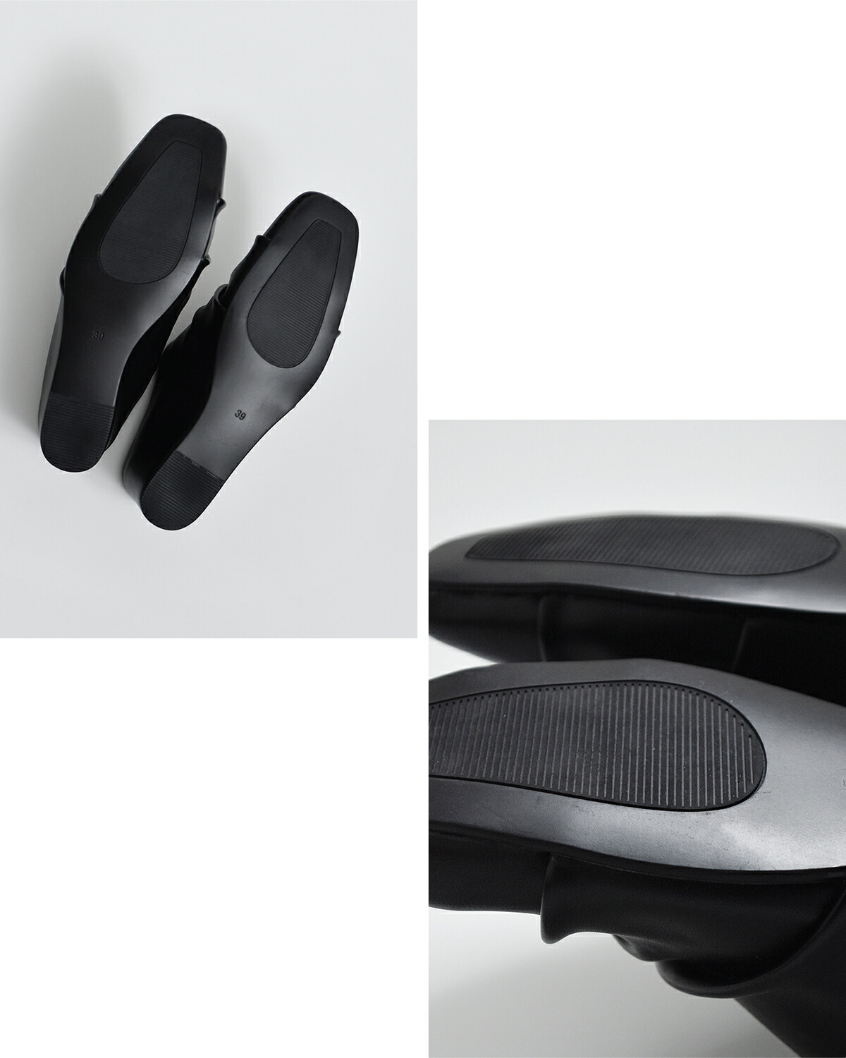 Studio Doe(スタジオドー)PUレザー プリーツデザイン インヒール ミュール Pleated Heeled Slippers ds-262ohl24