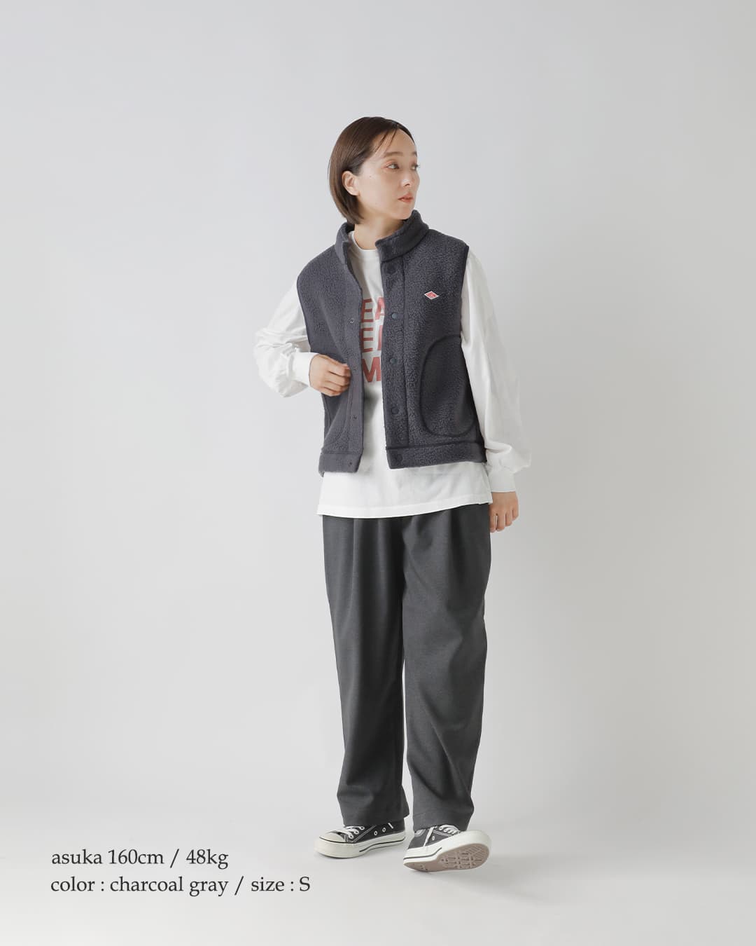 DANTON(ダントン)ダブルフェイスボア スタンドカラー ベスト dt-a0701wnn-26aw
