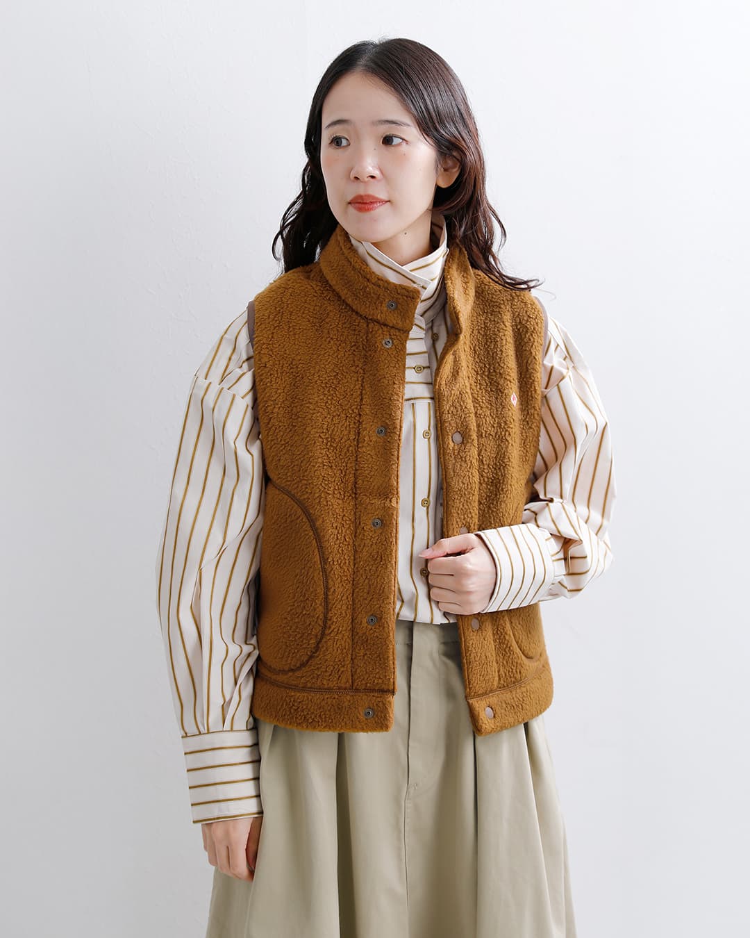 DANTON(ダントン)ダブルフェイスボア スタンドカラー ベスト dt-a0701wnn-26aw