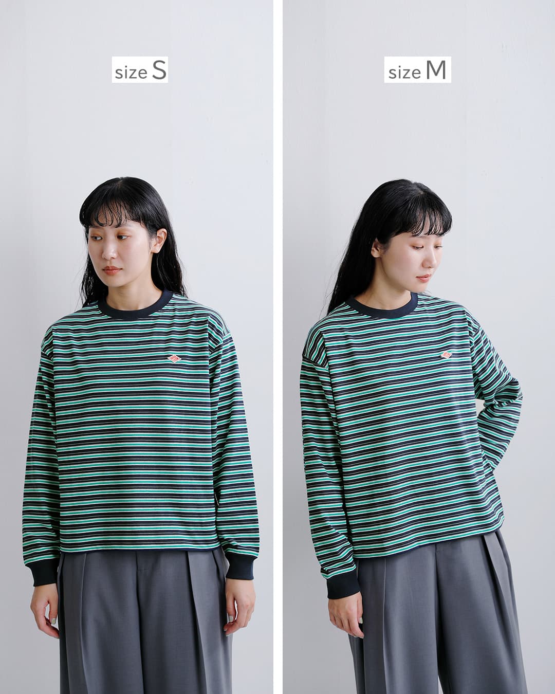 DANTON(ダントン)オープンエンドジャージー ボーダー クルーネック ロングスリーブ Tシャツ dt-c0269tcb-st-26aw