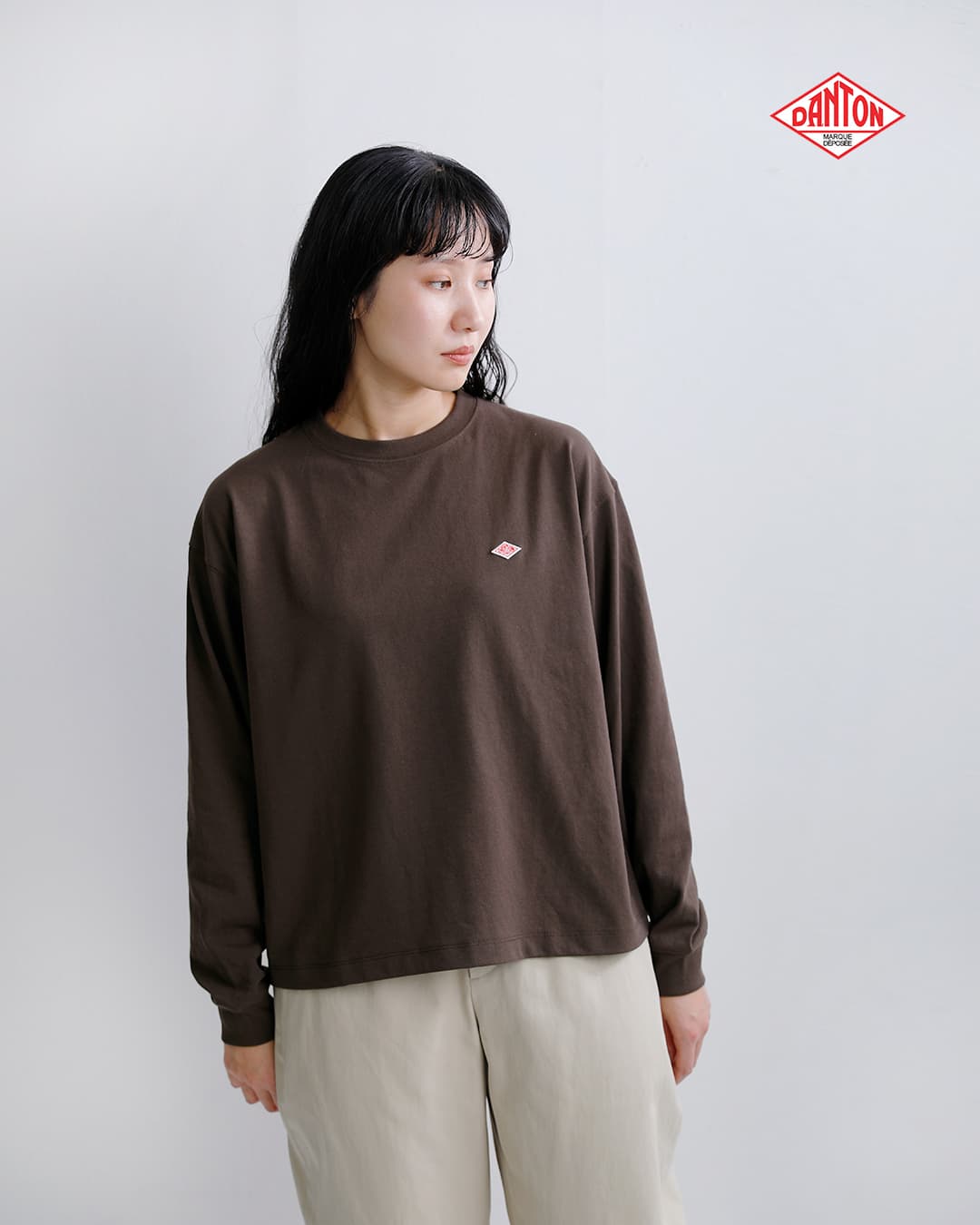 DANTON(ダントン)オープンエンドジャージー クルーネック ロングスリーブ Tシャツ dt-c0269tcb-26aw