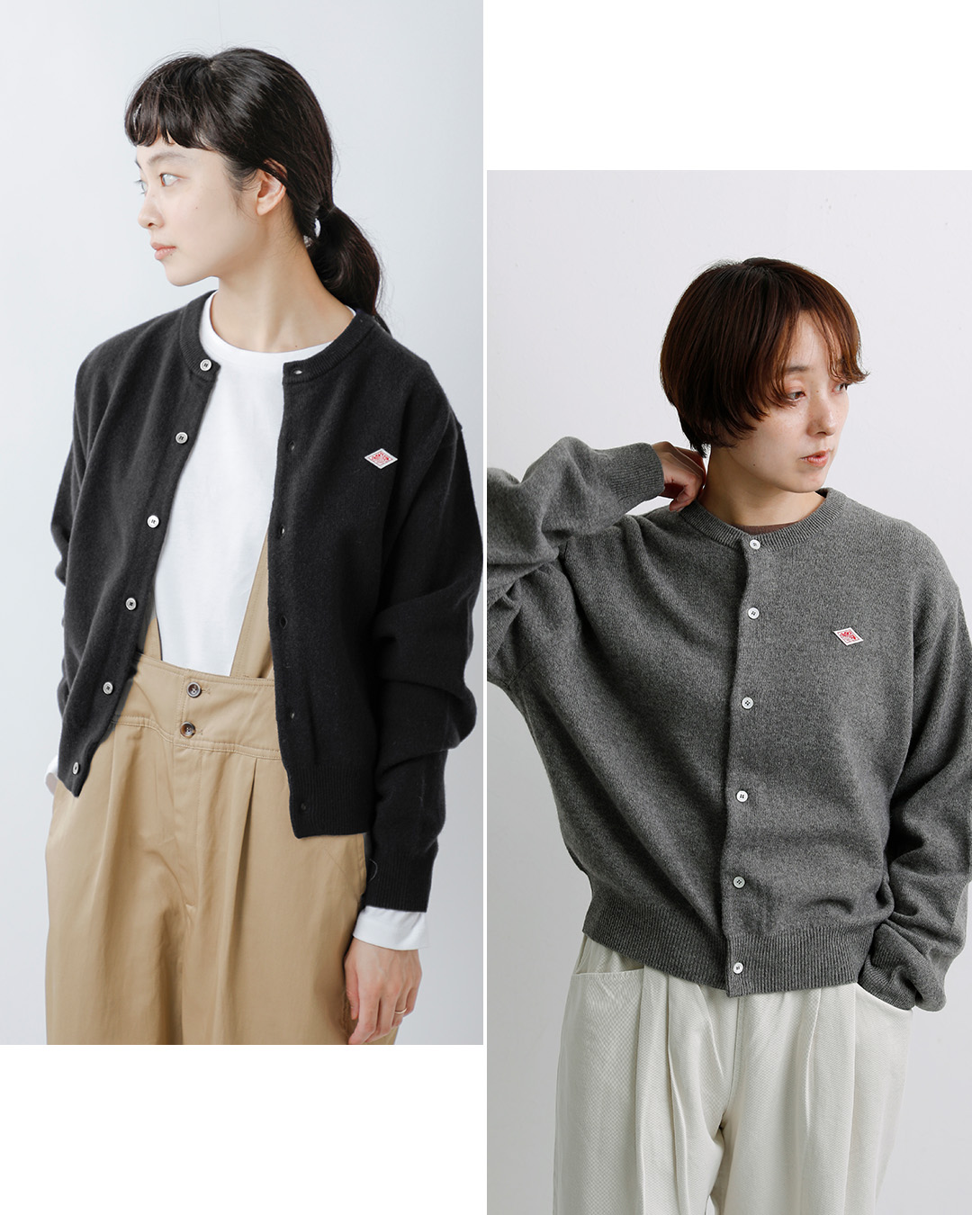 DANTONラムズウール クルーネック カーディガン dt-d0031lmw-26aw