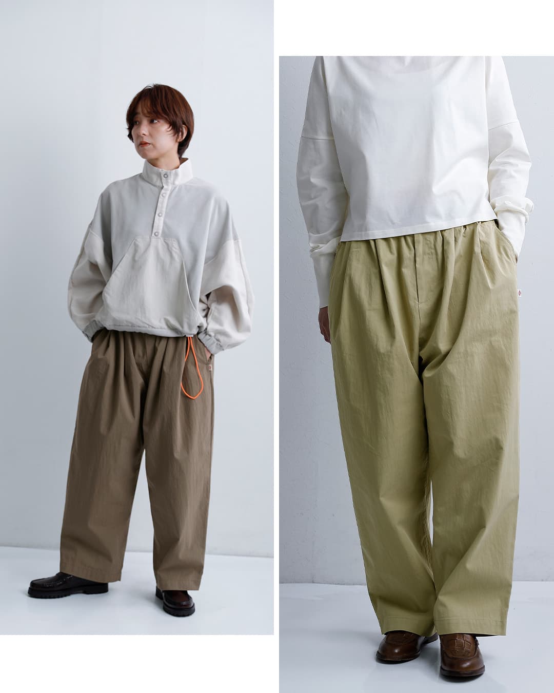 DANTONコットンギャバジン ウエストギャザー イージーパンツ dt-e0212cno-26aw