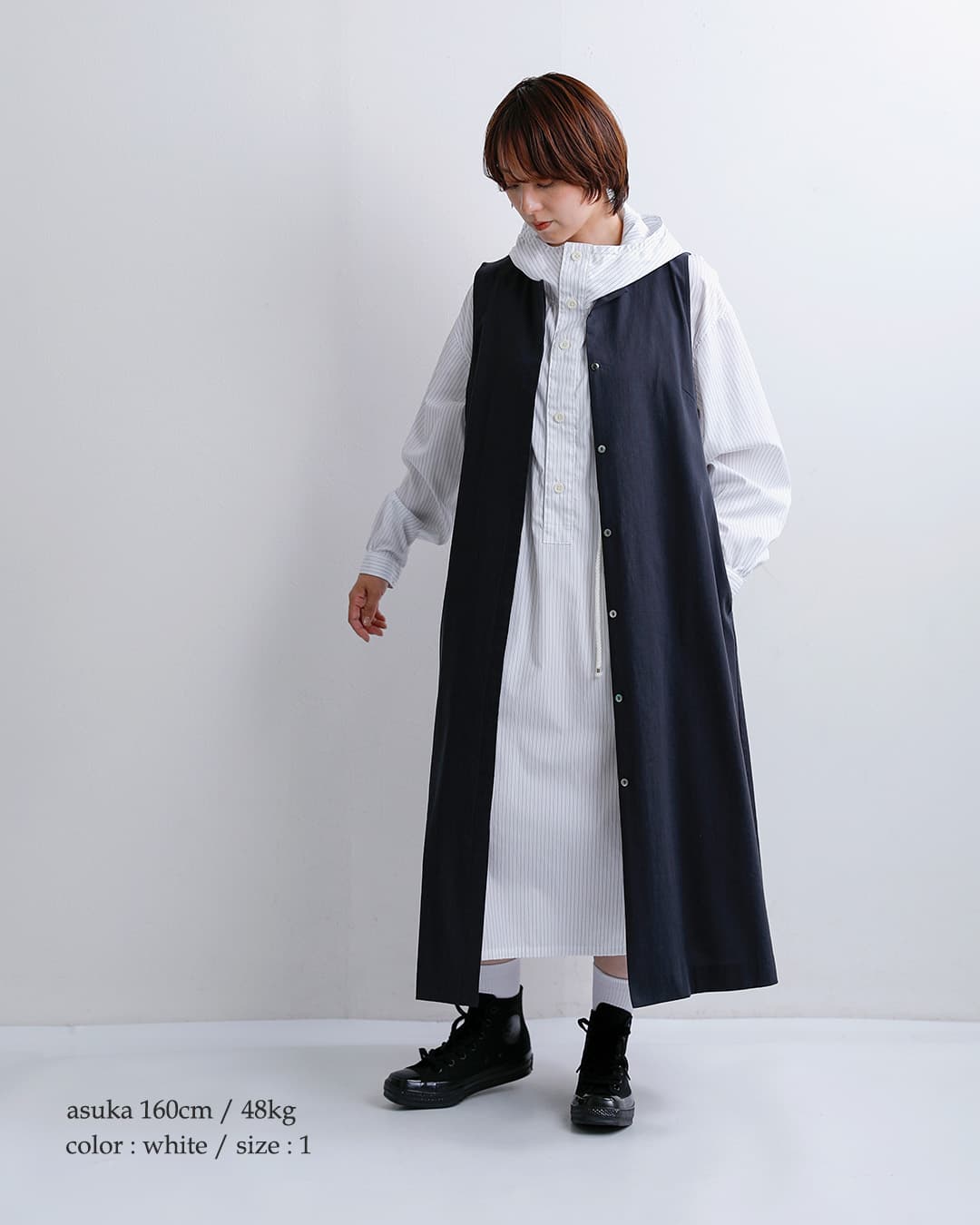 DIGAWELコットン フーディー シャツワンピース dwab017