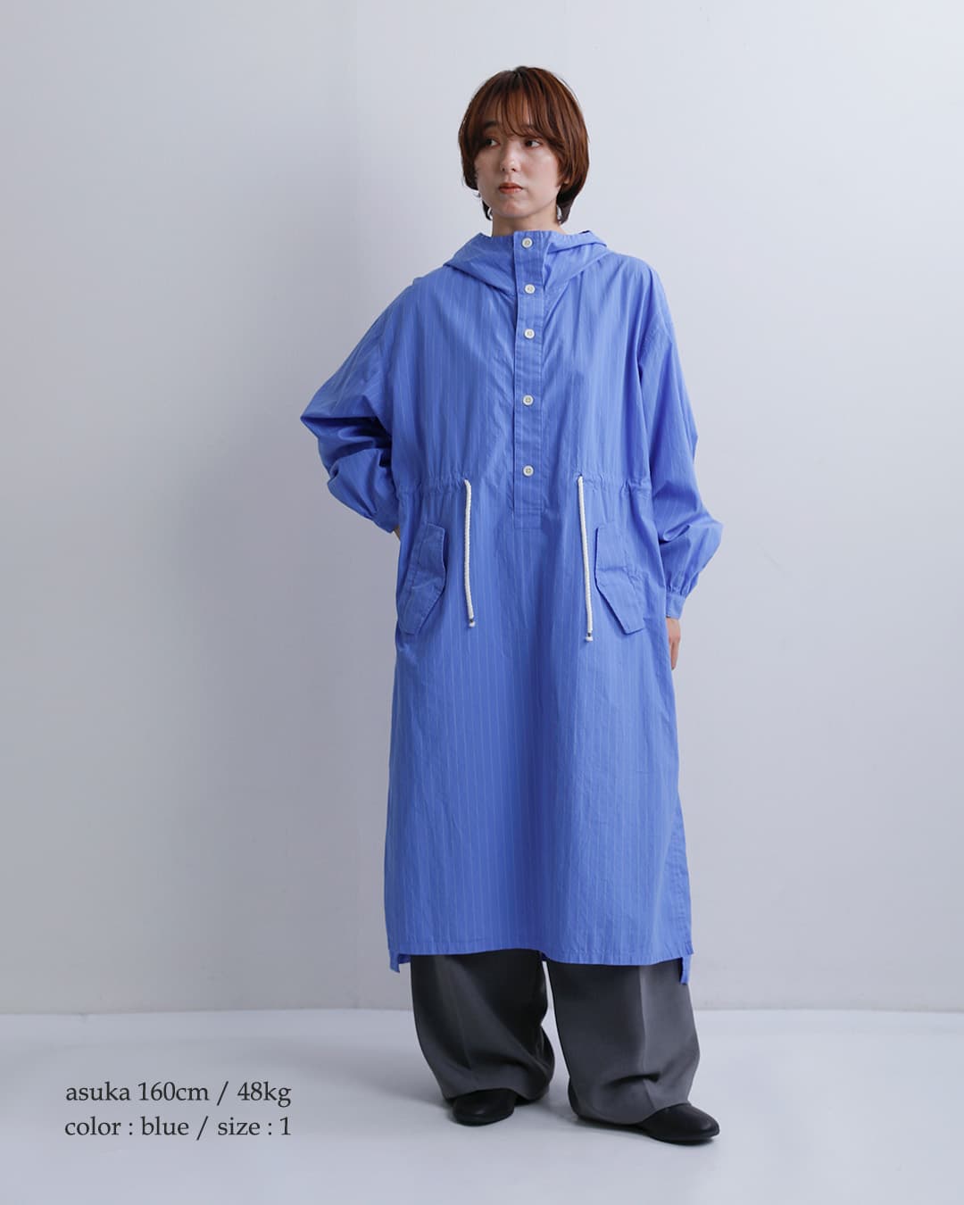 DIGAWELコットン フーディー シャツワンピース dwab017