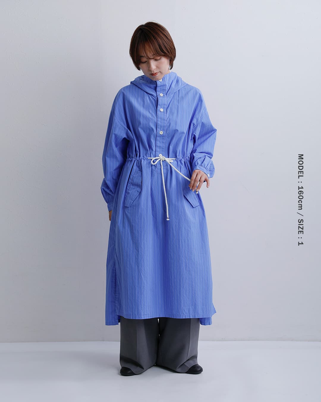 DIGAWELコットン フーディー シャツワンピース dwab017