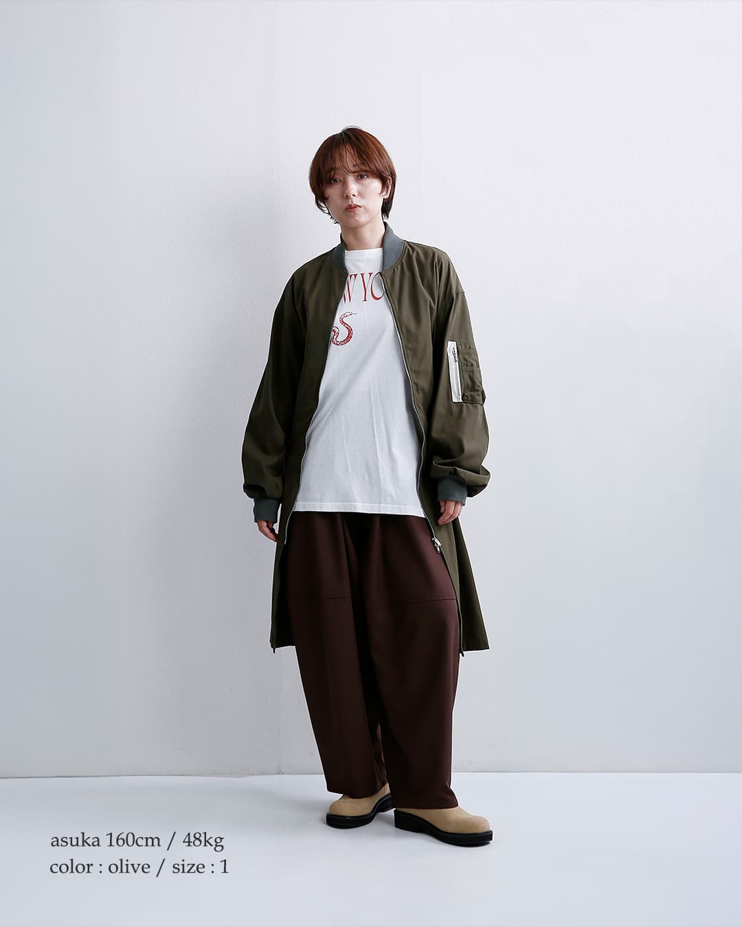 DIGAWEL(ディガウェル)コットンギャバジン ロングコート Long MA-1 dress dwab018