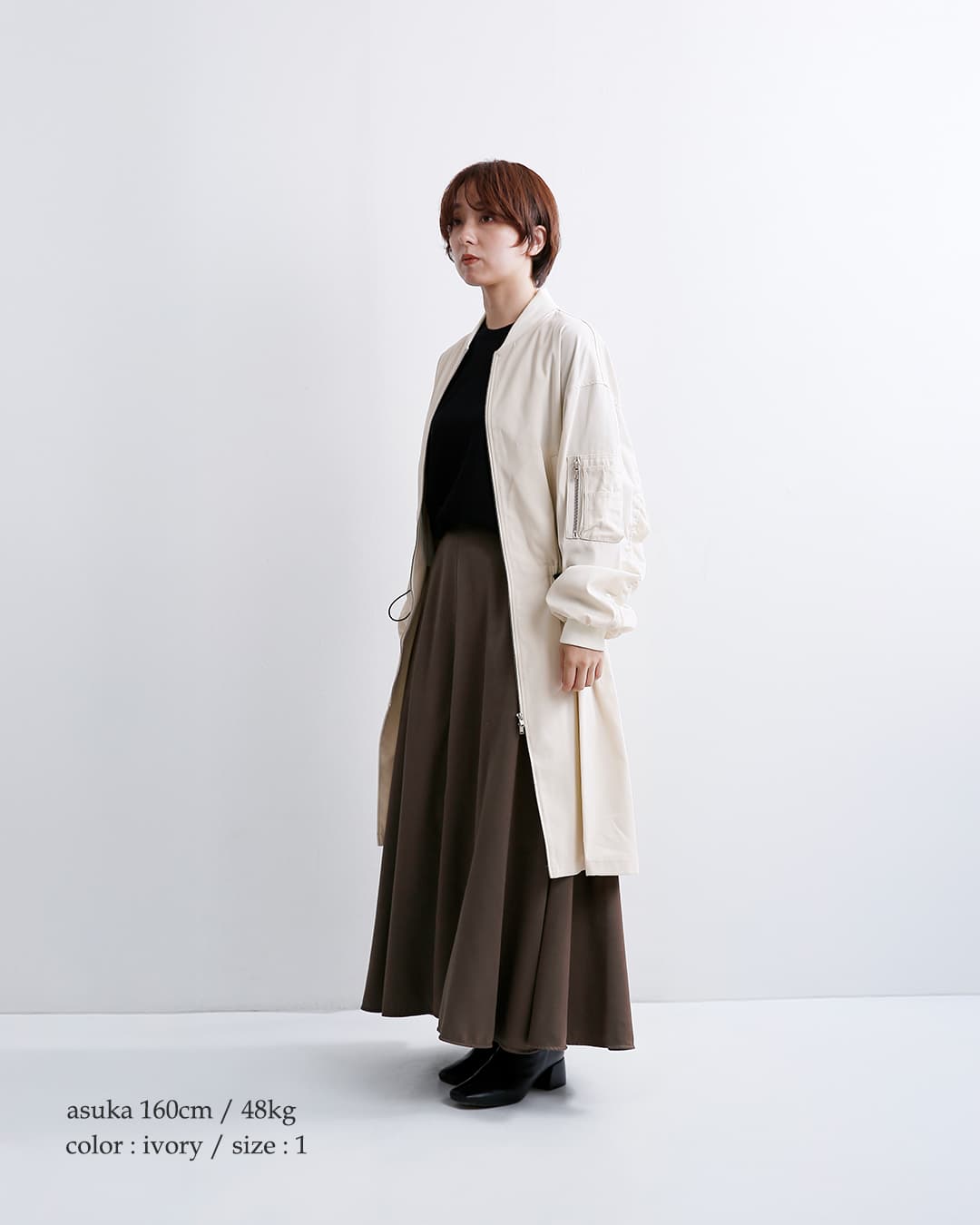 DIGAWEL(ディガウェル)コットンギャバジン ロングコート Long MA-1 dress dwab018