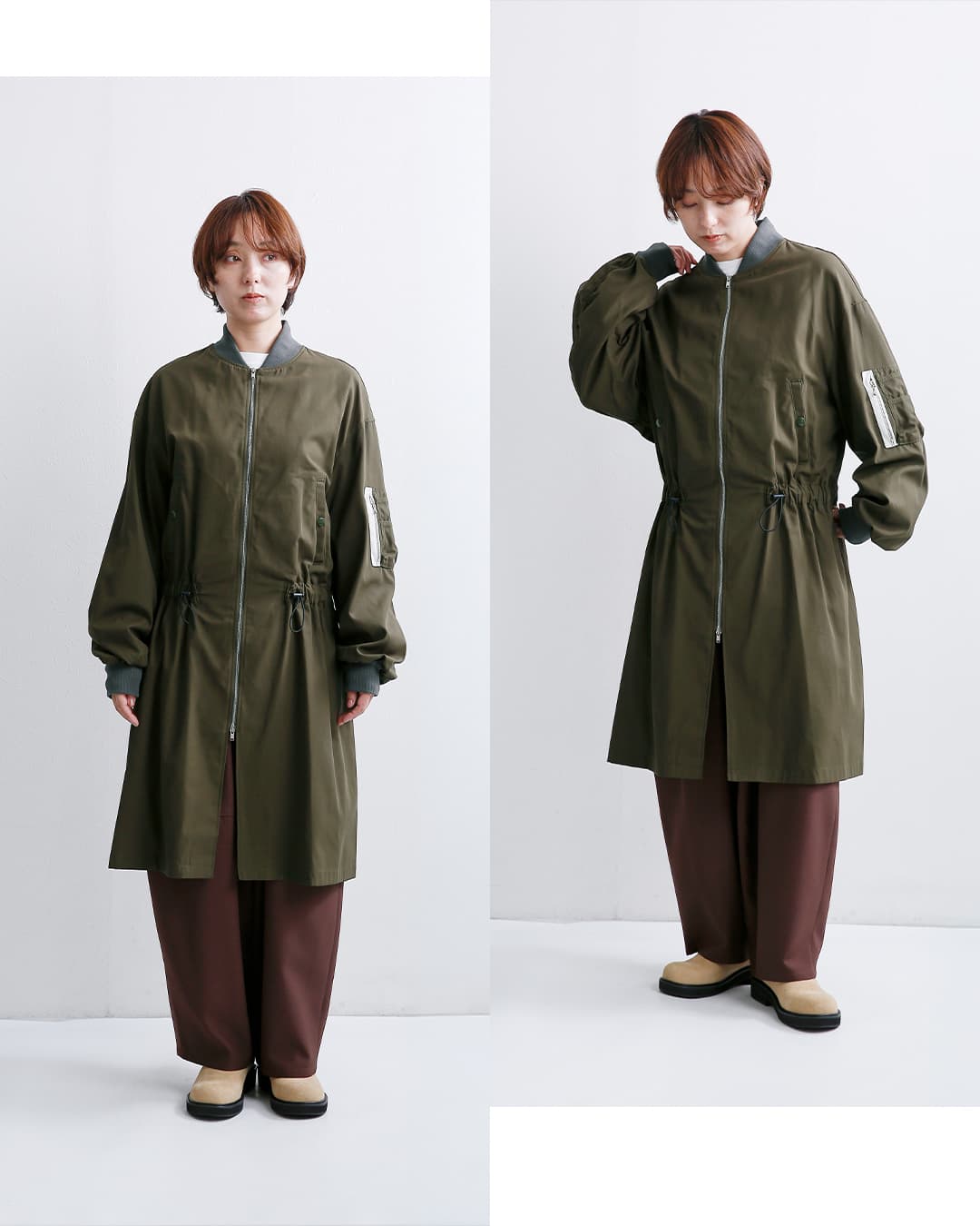 DIGAWEL(ディガウェル)コットンギャバジン ロングコート Long MA-1 dress dwab018