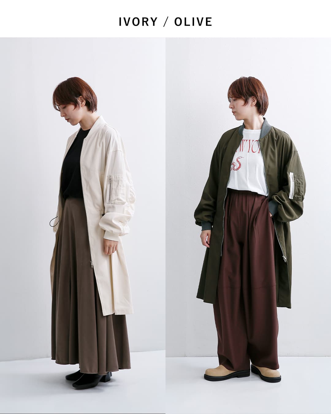 DIGAWEL(ディガウェル)コットンギャバジン ロングコート Long MA-1 dress dwab018