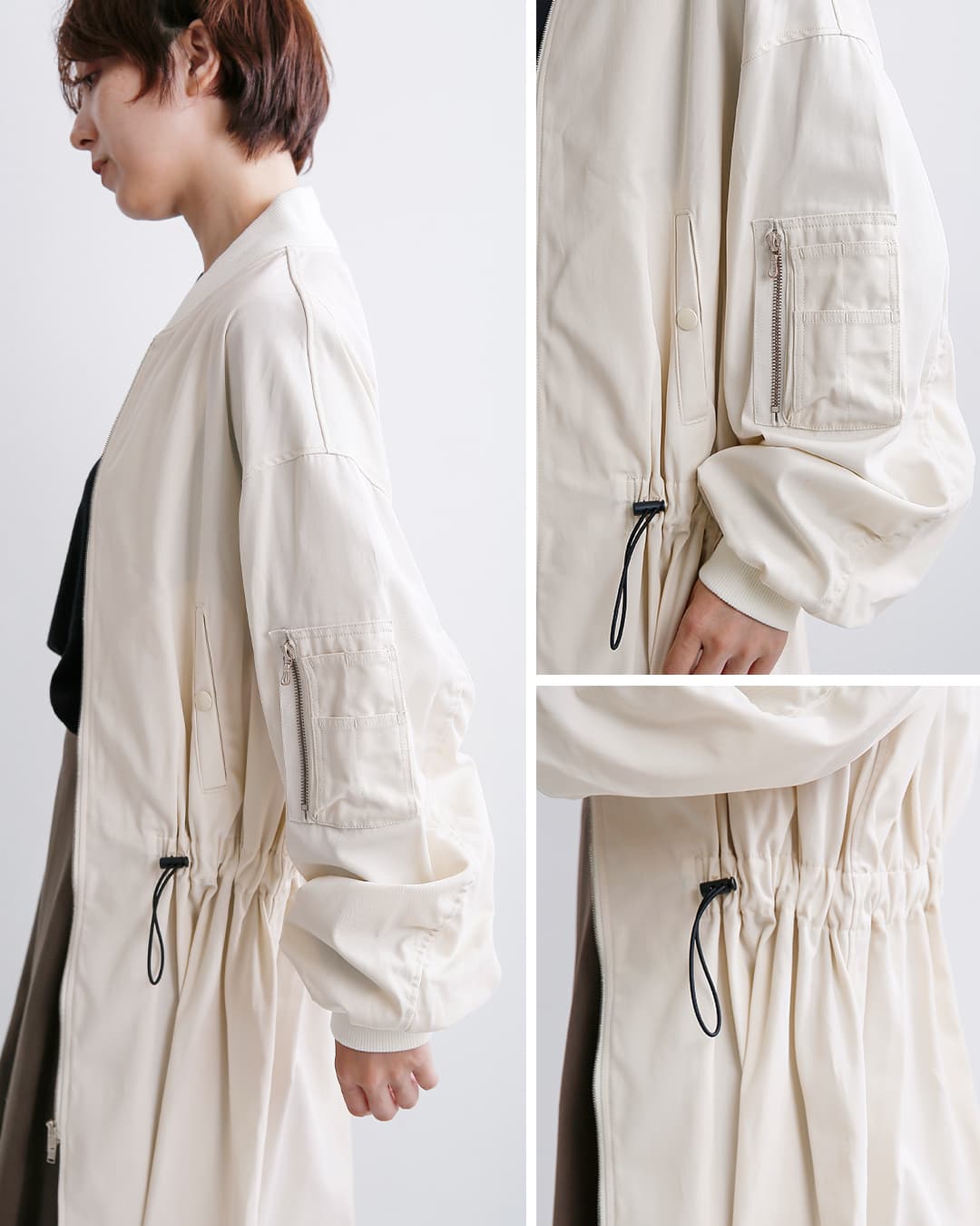 DIGAWEL(ディガウェル)コットンギャバジン ロングコート Long MA-1 dress dwab018