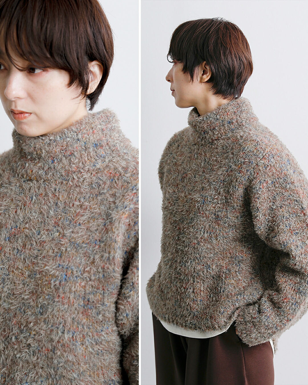 DIGAWEL(ディガウェル)ウール モヘアブレンド コクーン タートルネックセーター dwab037