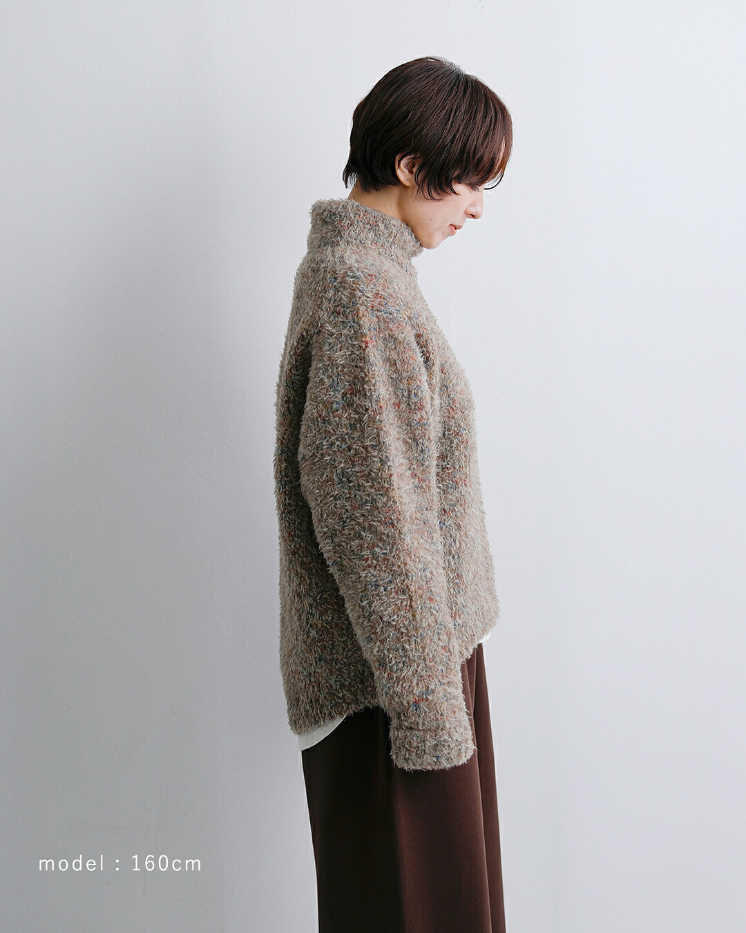 DIGAWEL(ディガウェル)ウール モヘアブレンド コクーン タートルネックセーター dwab037