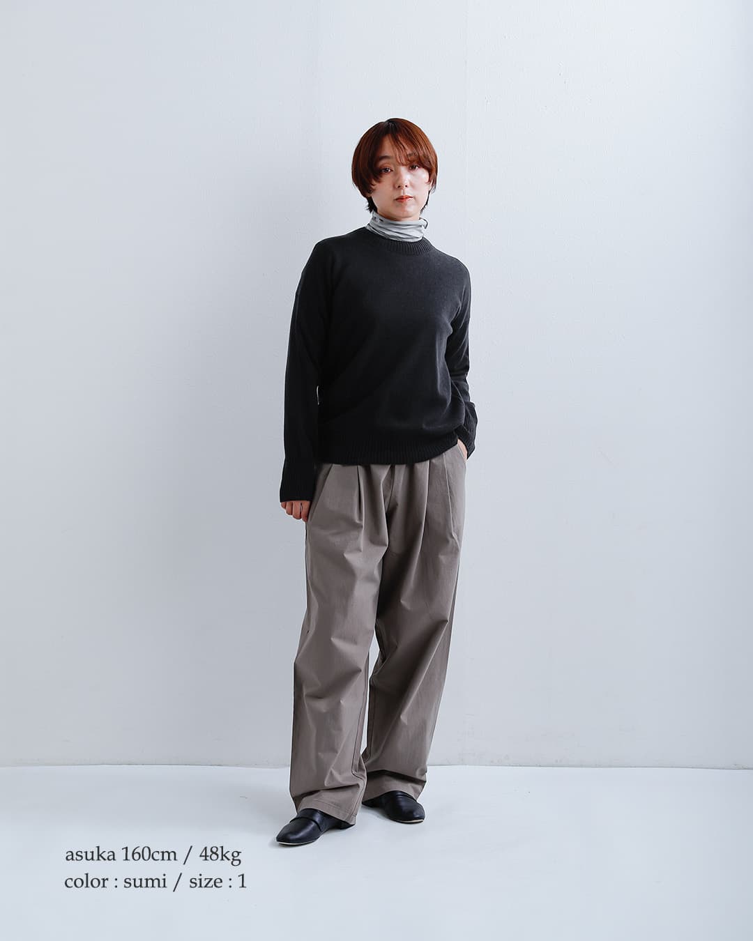 evam evaウール クルーネック セーター e263k065
