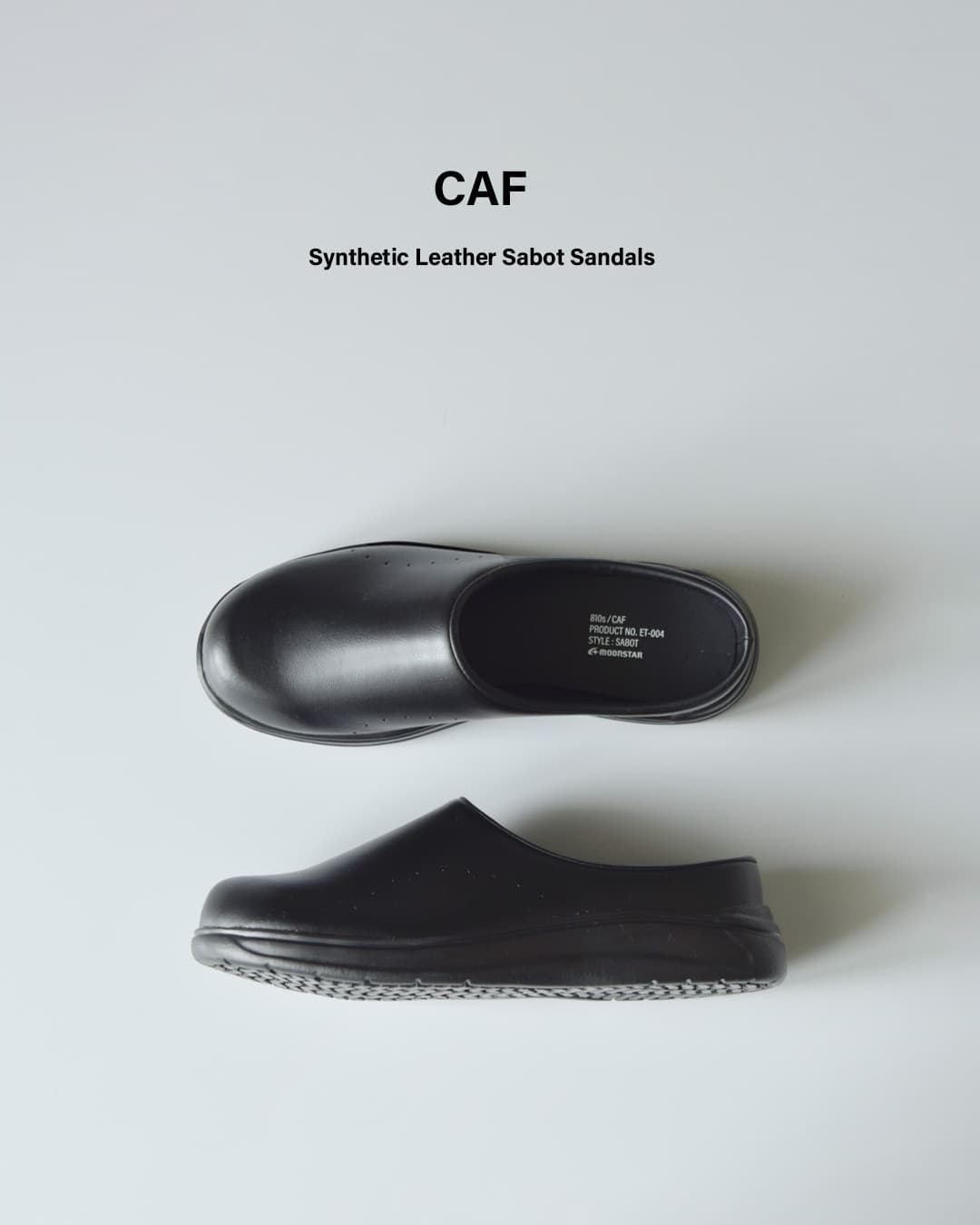 moonstar(ムーンスター)シンセティックレザー サボ サンダル CAF et004