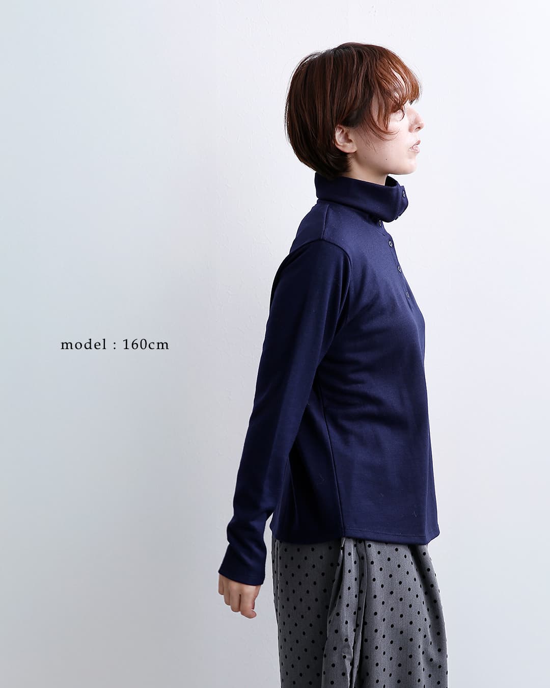euphoric(ユーフォリック)ウールミルド ボタンカラー シャツ Collared Button-up Top eu-ct6303