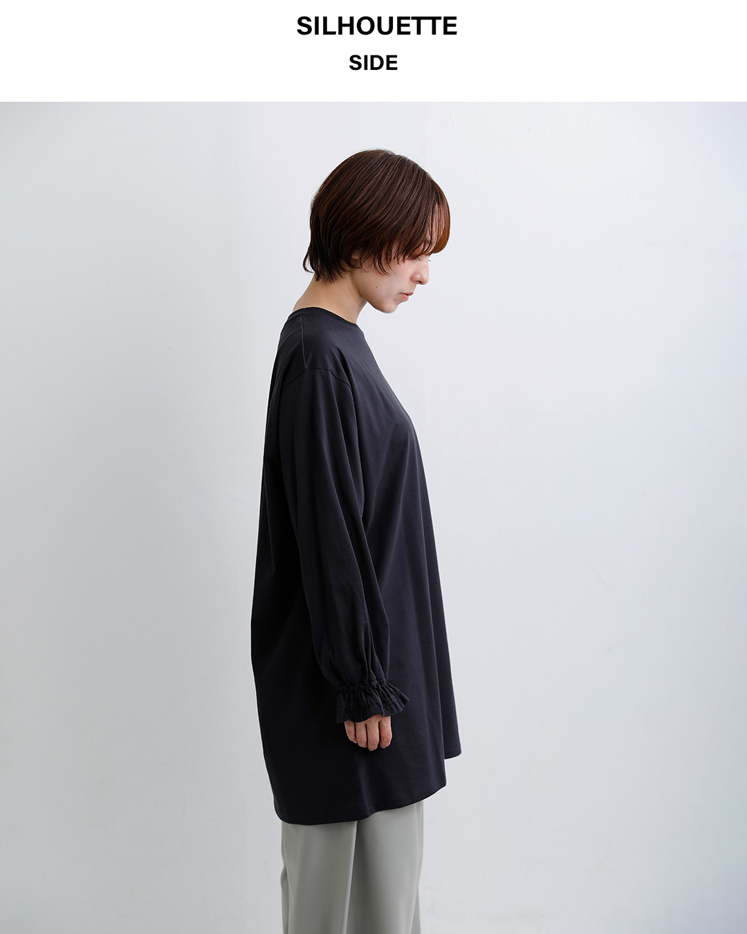 euphoricコットン シャーリングフリルカフス ブラウス Shirred Ruffle Cuff Top eu-ct6319