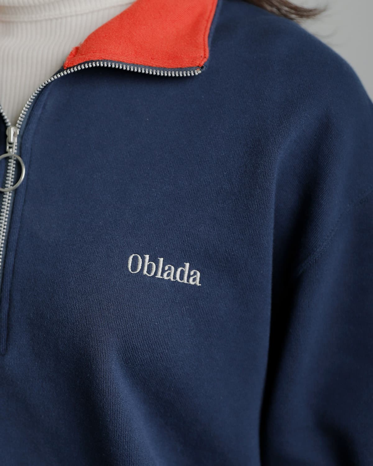 Obladaハーフジップ スウェットシャツ f2610cu08