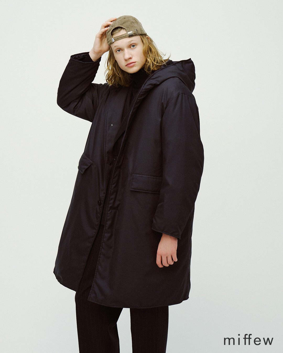 miffew�t�[�f�b�h �����O �_�E�� �R�[�g HOODED LONG DOWN COAT few26wjk5460