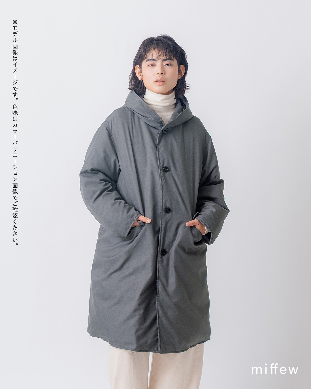 miffew�t�[�f�b�h �����O �_�E�� �R�[�g HOODED LONG DOWN COAT few26wjk5460