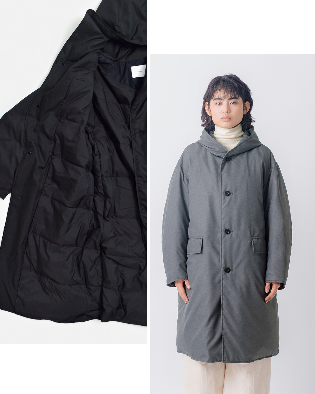 miffew�t�[�f�b�h �����O �_�E�� �R�[�g HOODED LONG DOWN COAT few26wjk5460