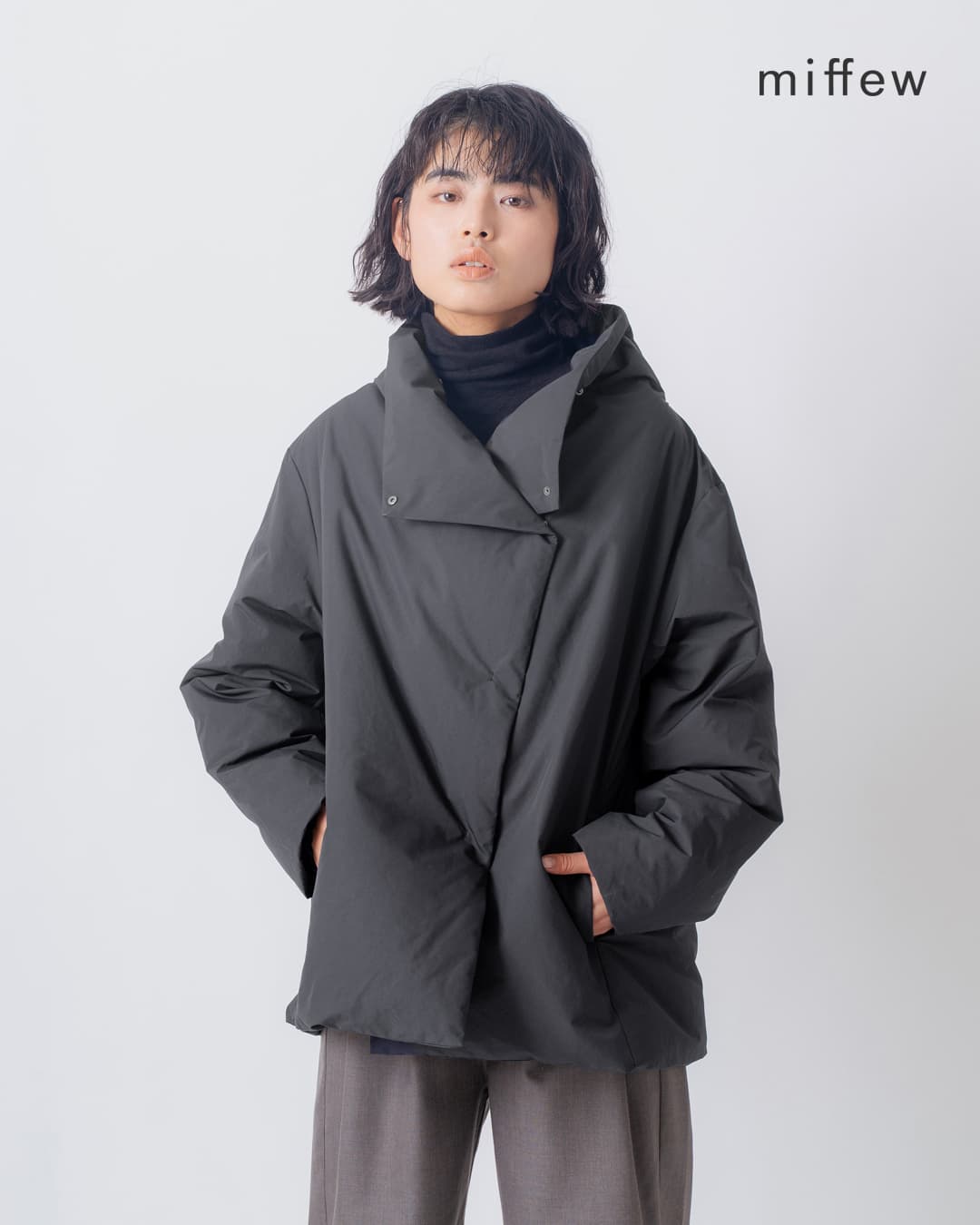 miffew�X�N�G�A �~�h�� �_�E�� �R�[�g SQUARE MIDDLE DOWN COAT few26wjk5465