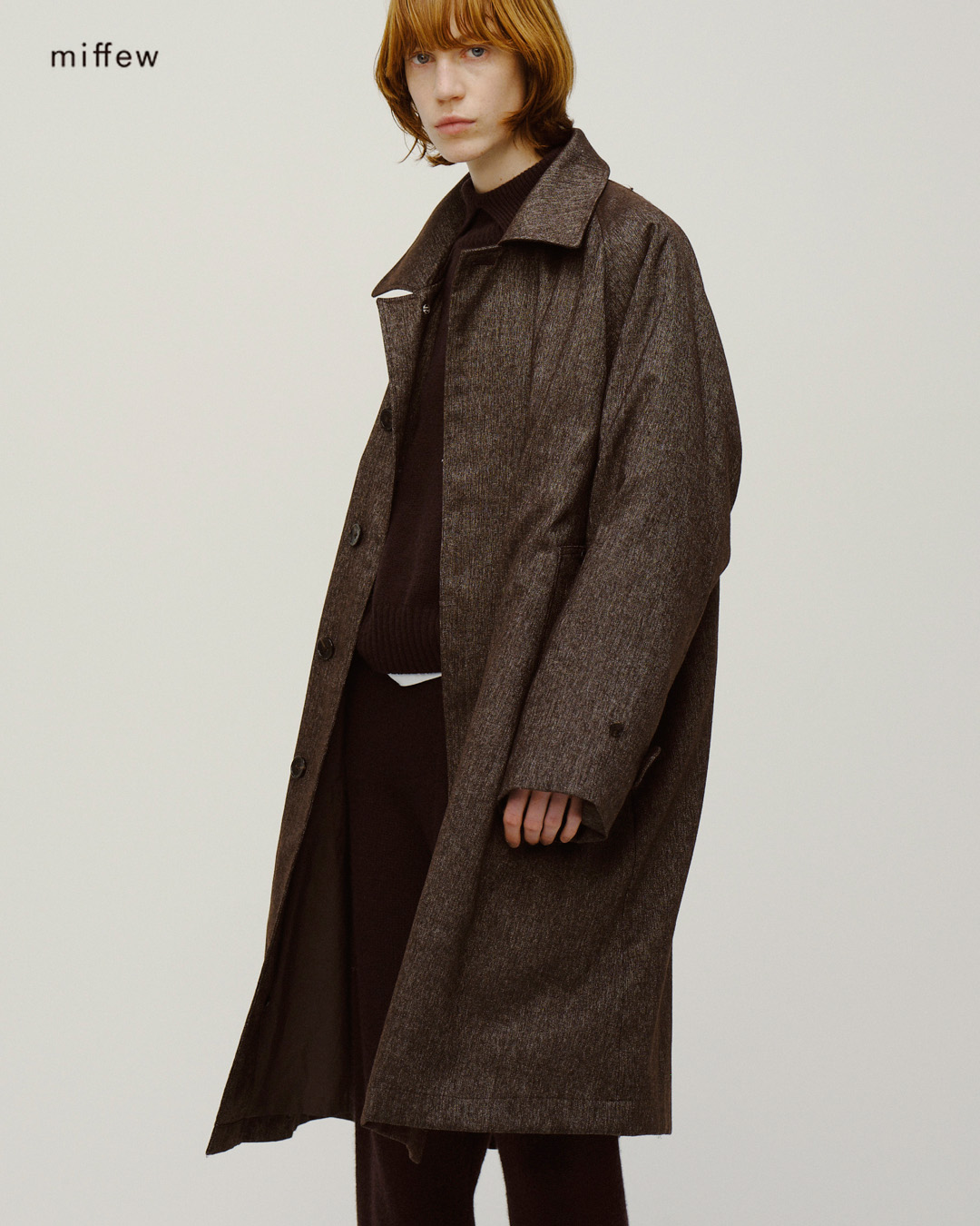 miffew(�~�t���[)�c�C�[�h �V���O���X���[�u �_�E���R�[�g TWEED SINGLE SLEEVE DOWN COAT few26wjk5475