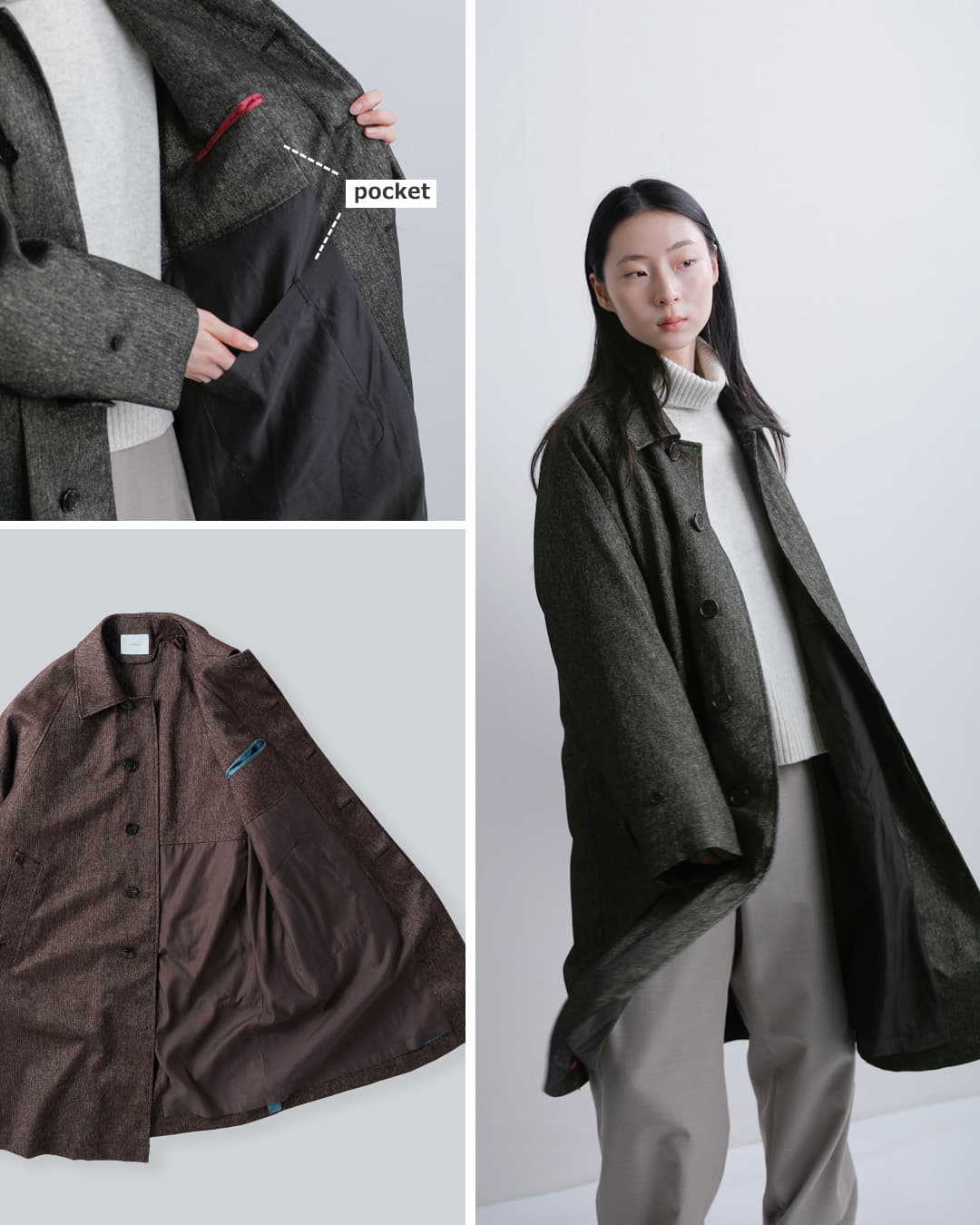 miffew(�~�t���[)�c�C�[�h �V���O���X���[�u �_�E���R�[�g TWEED SINGLE SLEEVE DOWN COAT few26wjk5475