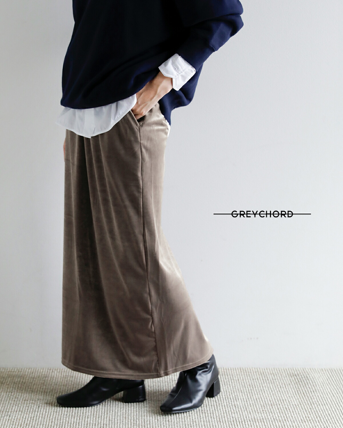 GREYCHORD(グレーコード)ストレッチ Iライン ロングスカート NORD flgc02306